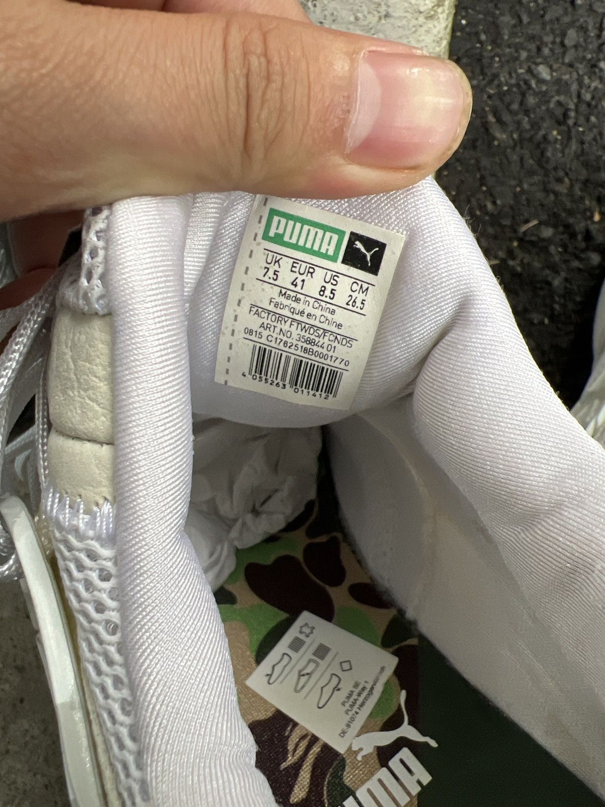Bape × Puma Puma Blaze of Glory Bape Camo White Men's - 358844-01 Size US 8.5 / EU 41-42 - 10 Thumbnail