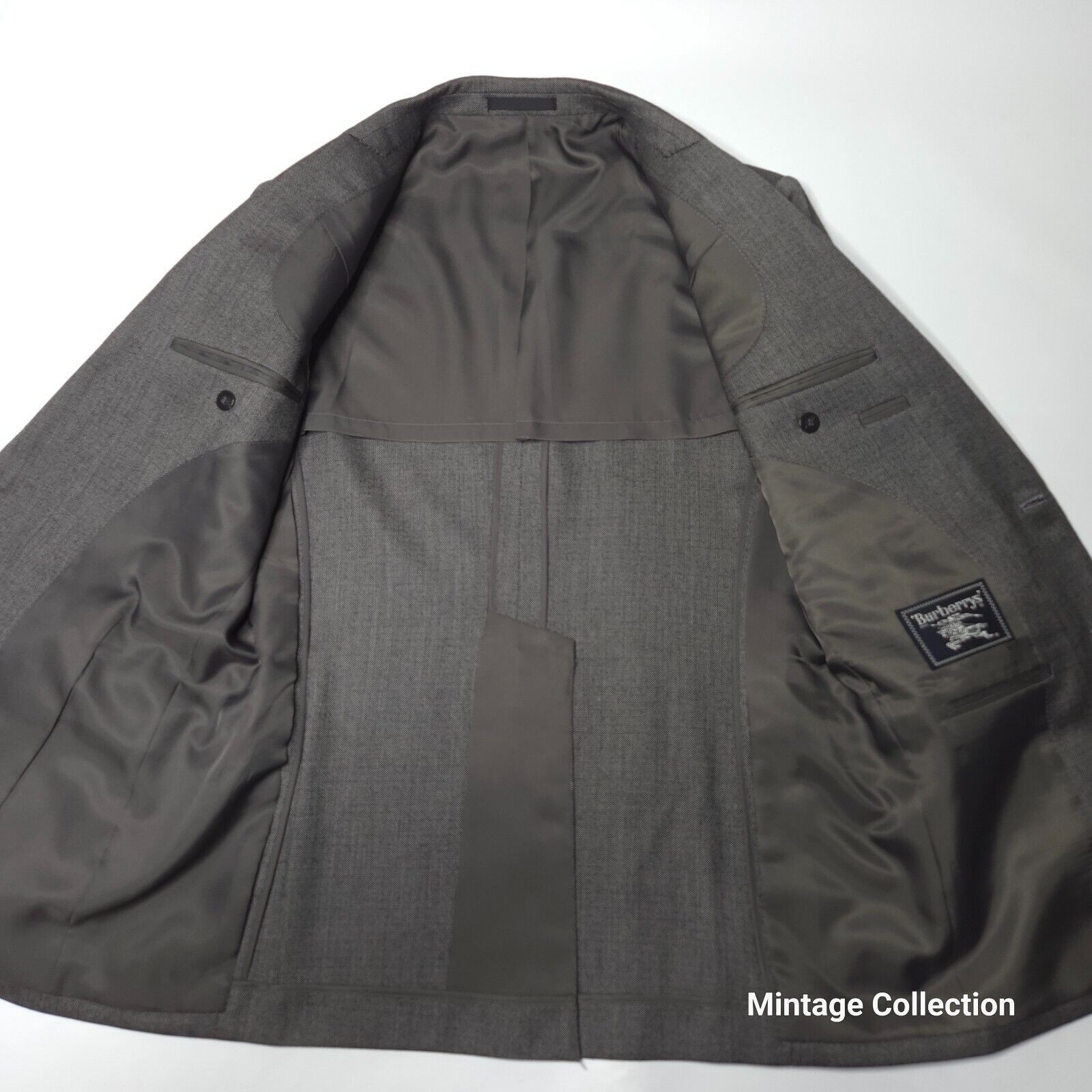 Burberry VINTAGE BURBERRYS TAILORED IN JAPAN 100% WOOL GRAY COAT 40T Size 40L - 7 Thumbnail