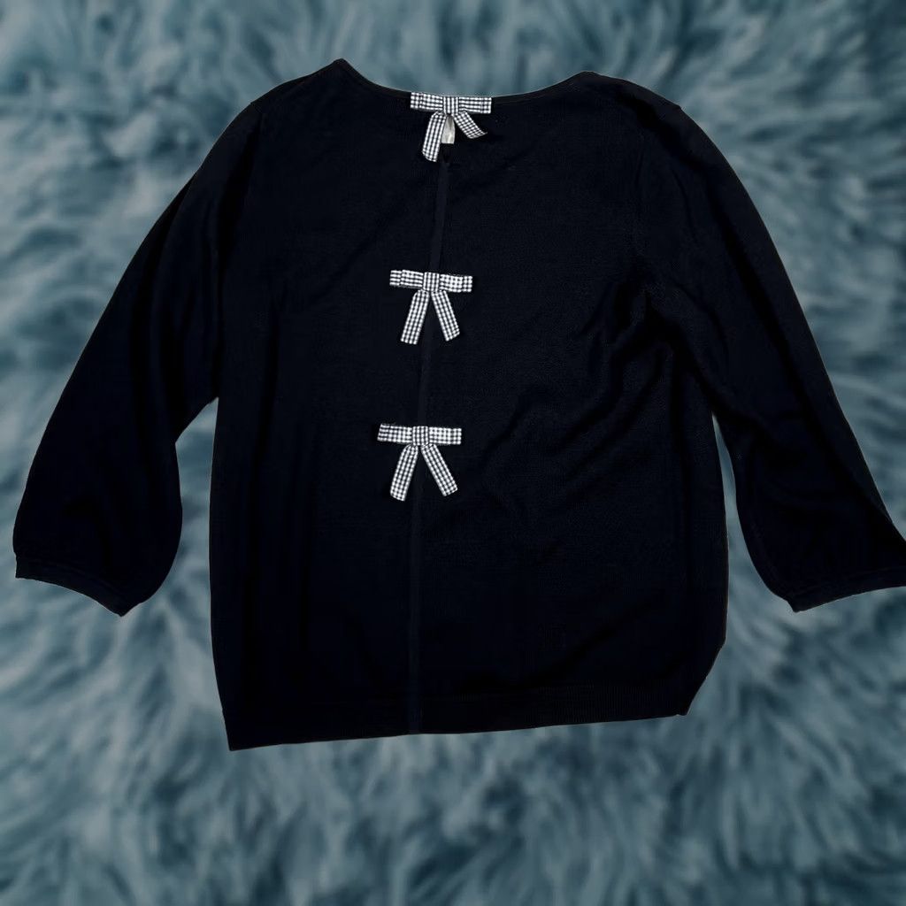 Talbots Talbots Blouse Ladies Petite Large Black Bow Tie Back NWT PL Bow Tie Back NWT Size L / US 10 / IT 46 - 1 Thumbnail