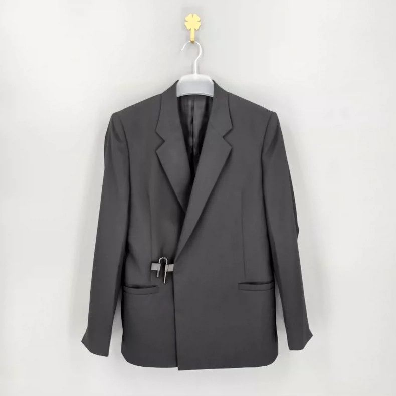 Givenchy givenchy black wool tailored suit jacket - dmc Size US L / EU 52-54 / 3 - 1 Thumbnail