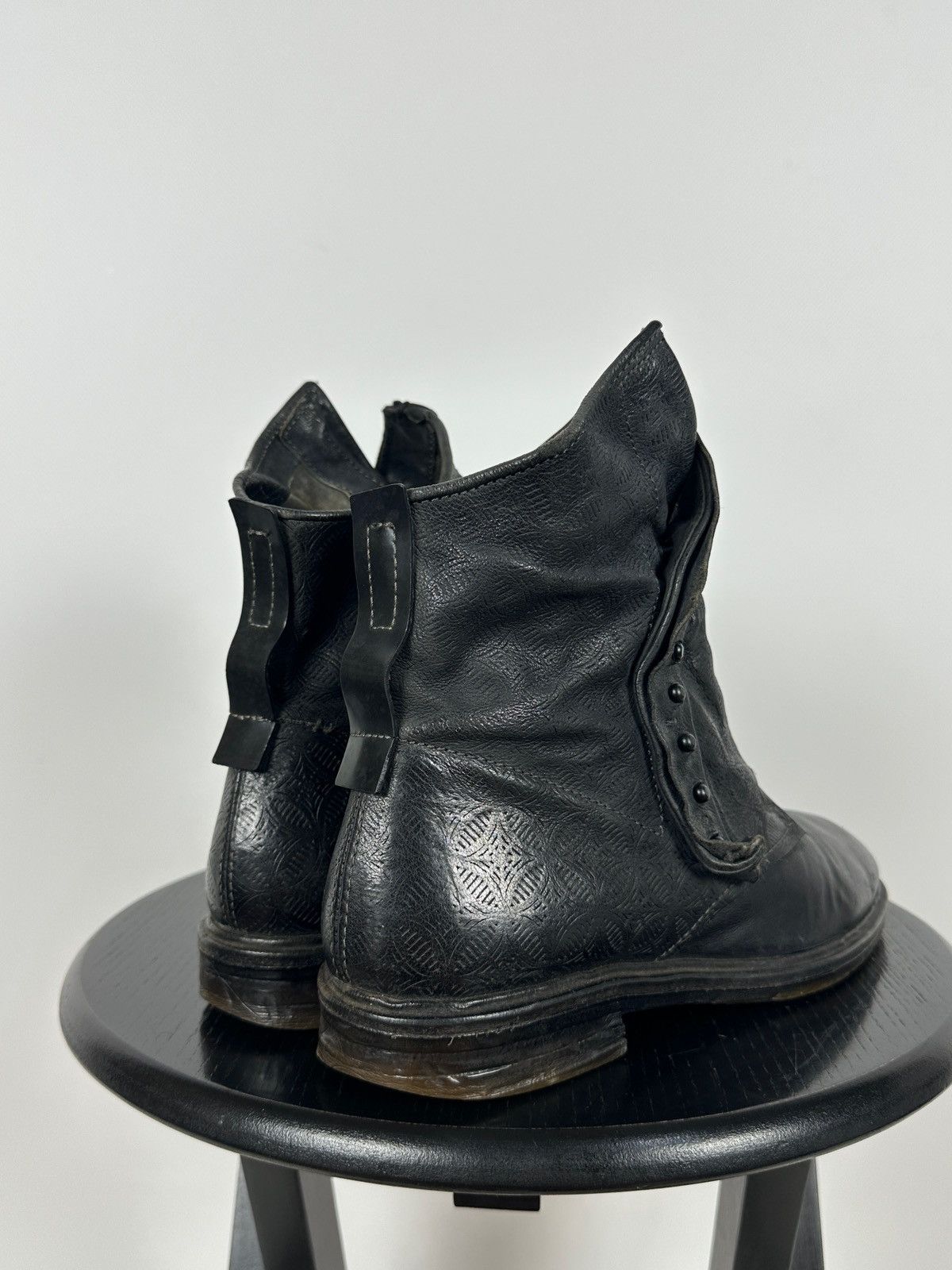 A.S.98 A.S.98. Airstep Black Leather Biker Gothic Ankle Boots Size US 9 / IT 39 - 4 Thumbnail