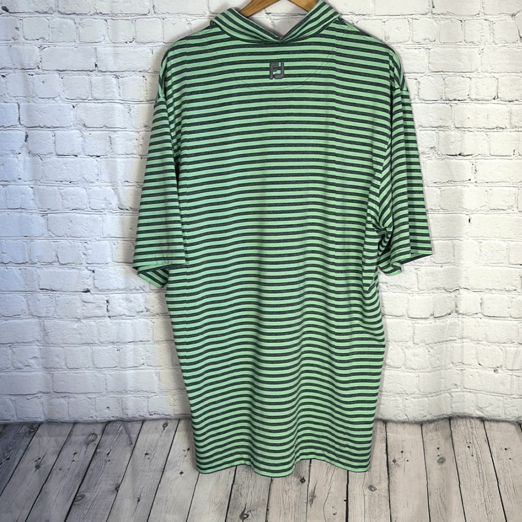 Footjoy **FootJoy Mens Striped Green Gray Golf Polo XL** User: FootJoy Mens Striped Green Gray Golf Polo XL Size US XL / EU 56 / 4 - 6 Thumbnail
