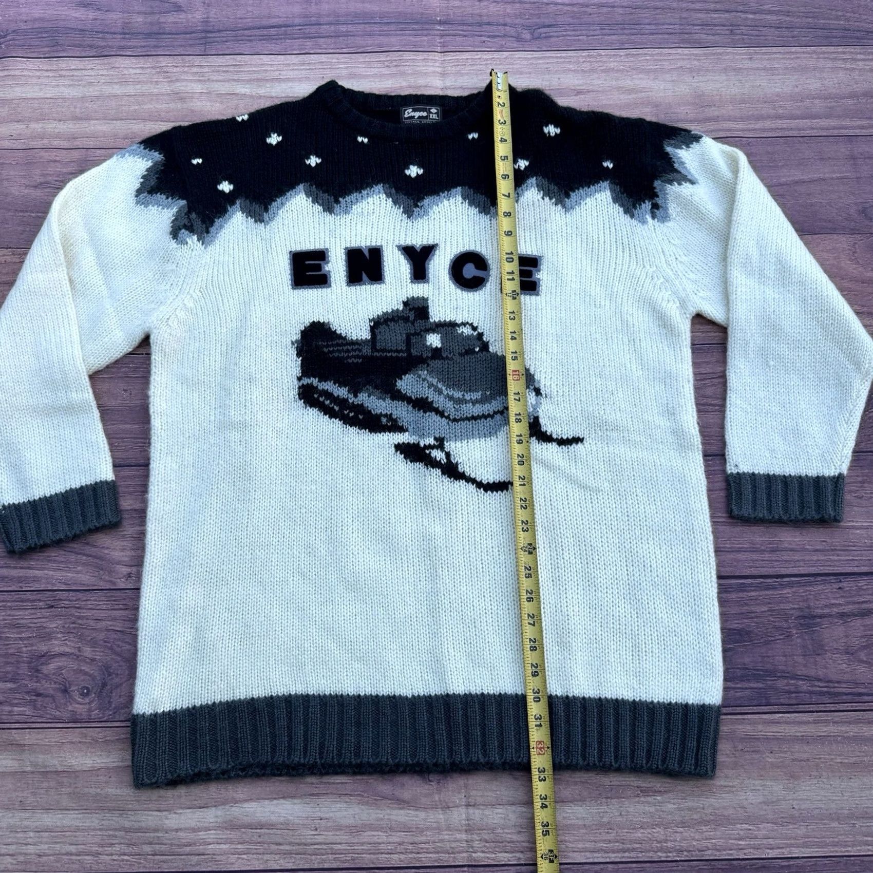 Enyce VINTAGE Enyce Sweater Pullover Knit Hoodie 2XL Gray Men 90s Hip Hop Streetwear NYC City Urban Baggy XLT Size US XXL / EU 58 / 5 - 3 Thumbnail