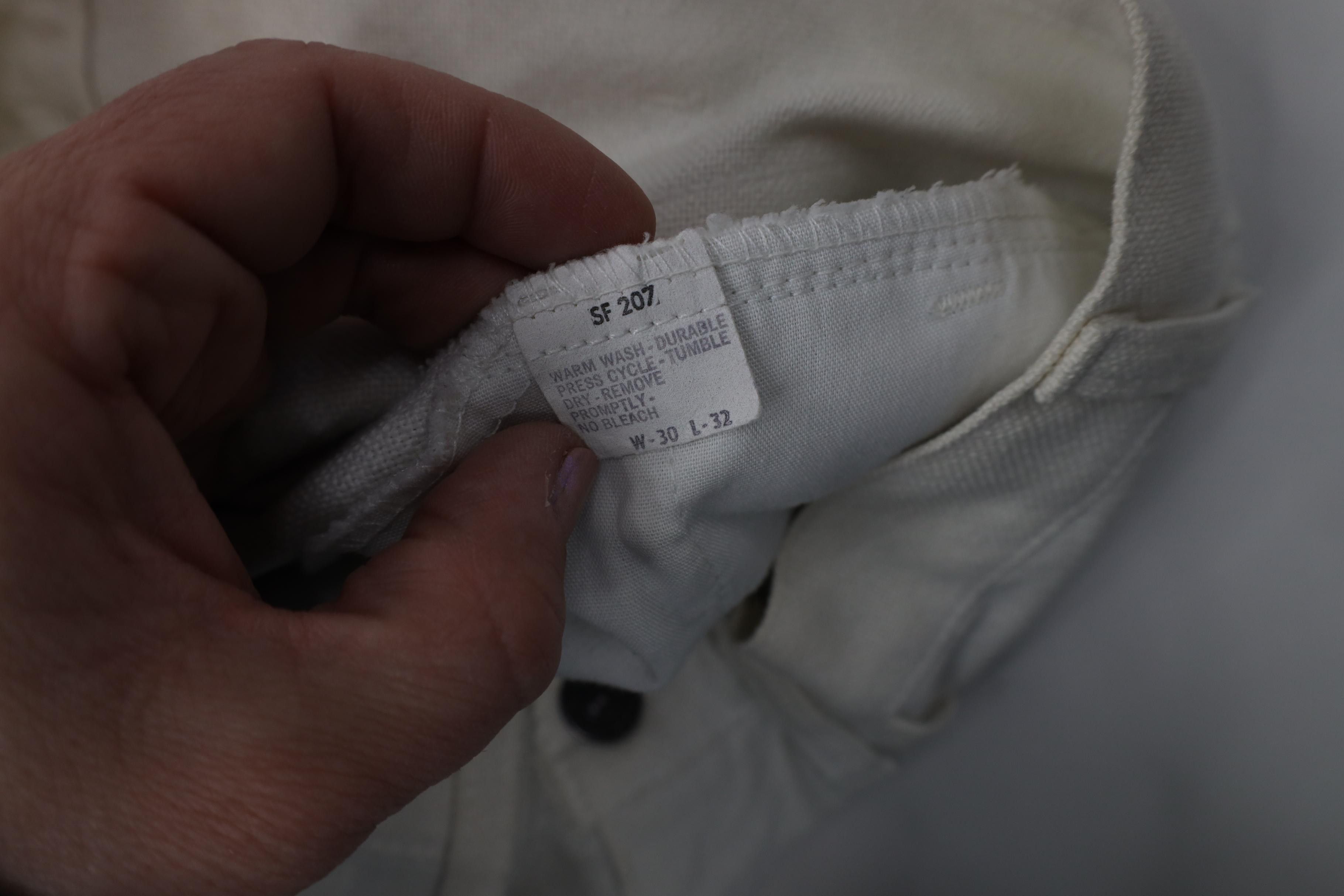 Levi's Vintage 70s Levis Knit Bell Bottoms Chino Pants White USA Size US 30 / EU 46 - 9 Thumbnail