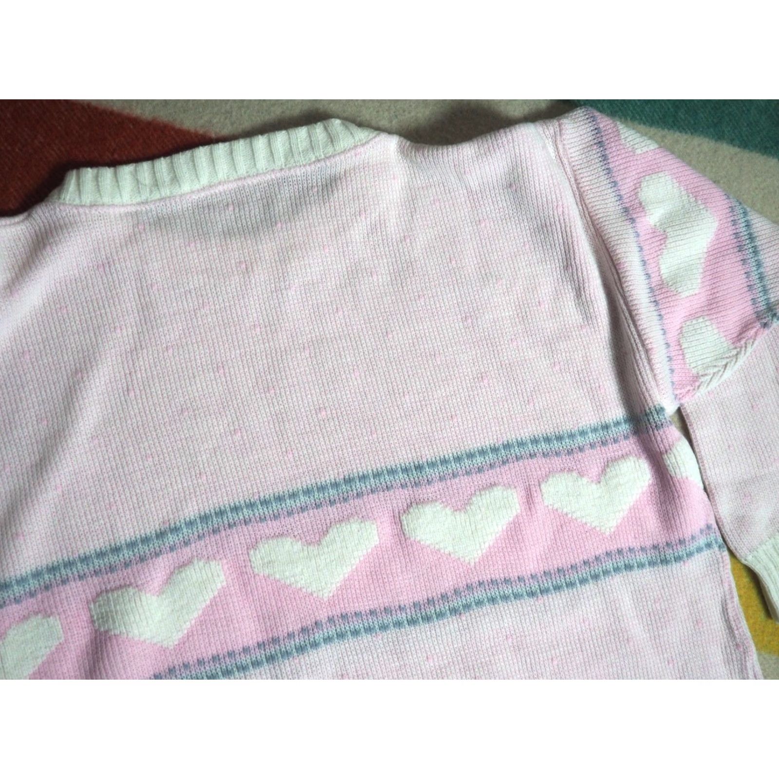 Valentino VTG 80s Light Pink Heart Baggy Acrylic Valentine Pullover Sweater Women XL Shirt Womens XL Pink Hearts 1980s Oversized Size XL / US 12-14 / IT 48-50 - 6 Thumbnail
