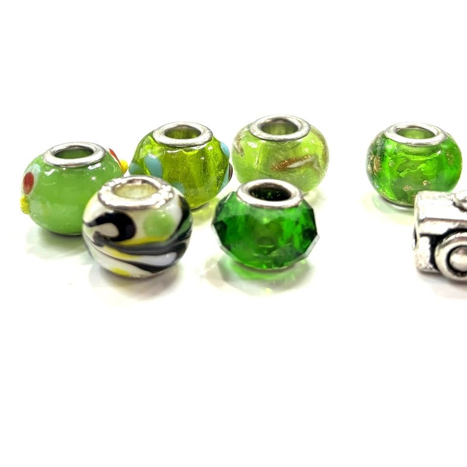 Sterling Silver EUROPEAN BEADS Women's Green Themed Sterling Silver Charms Size ONE SIZE - 2 Thumbnail