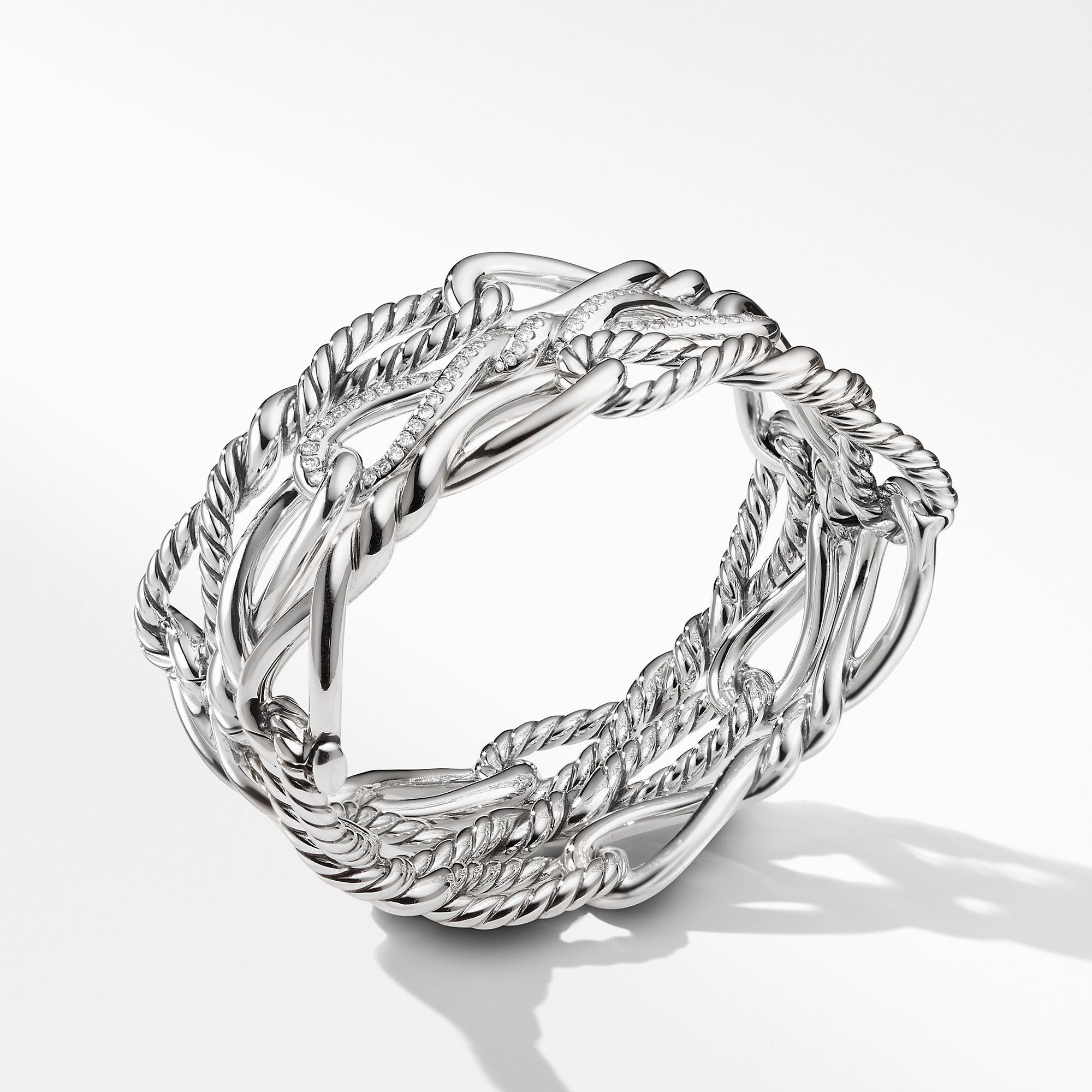 David Yurman o1w1db10325 Bracelets in Multi Row Cuff with Diamonds Size ONE SIZE - 1 Preview
