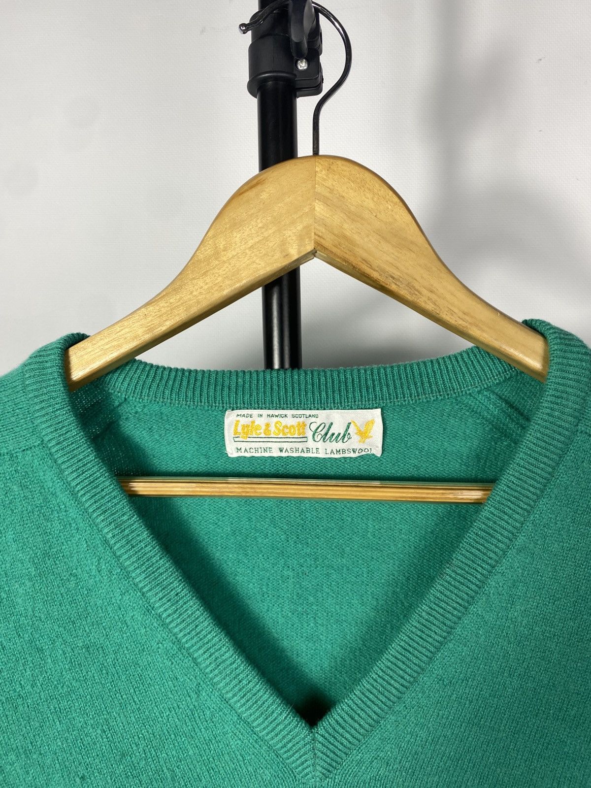 Lyle & Scott × Vintage 90s Vintage LYLE & Scott Golf Print Wool Sweater Size US L / EU 52-54 / 3 - 4 Thumbnail