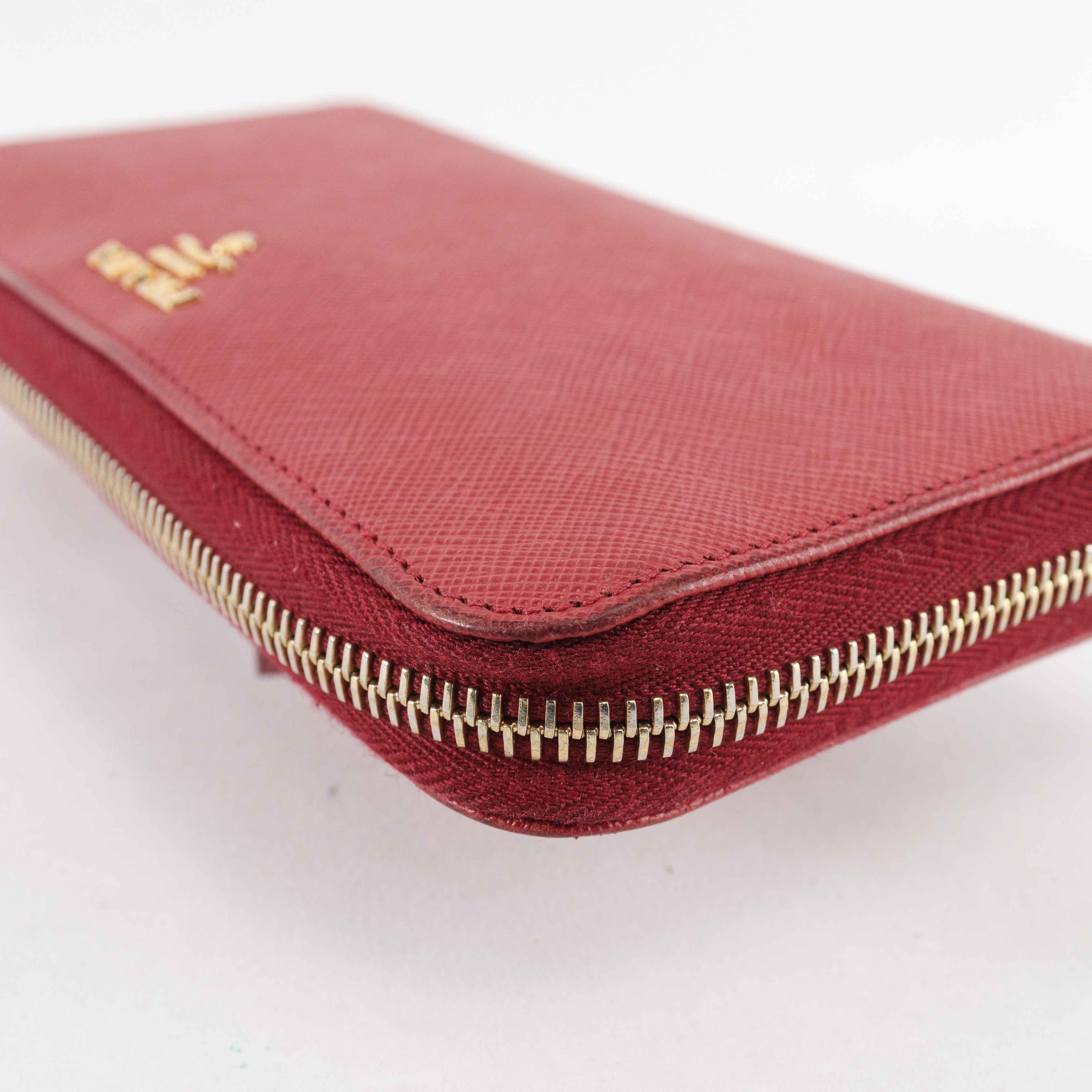 Prada Prada Saffiano Leather Zip Around Wallet Size ONE SIZE - 10 Thumbnail