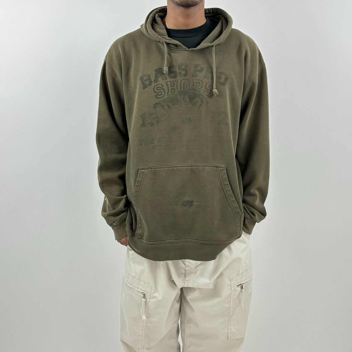 Bass Pro Shops vintage Y2K BASS PRO SHOPS Faded Distressed Spellout hoodie Size US XL / EU 56 / 4 - 3 Thumbnail