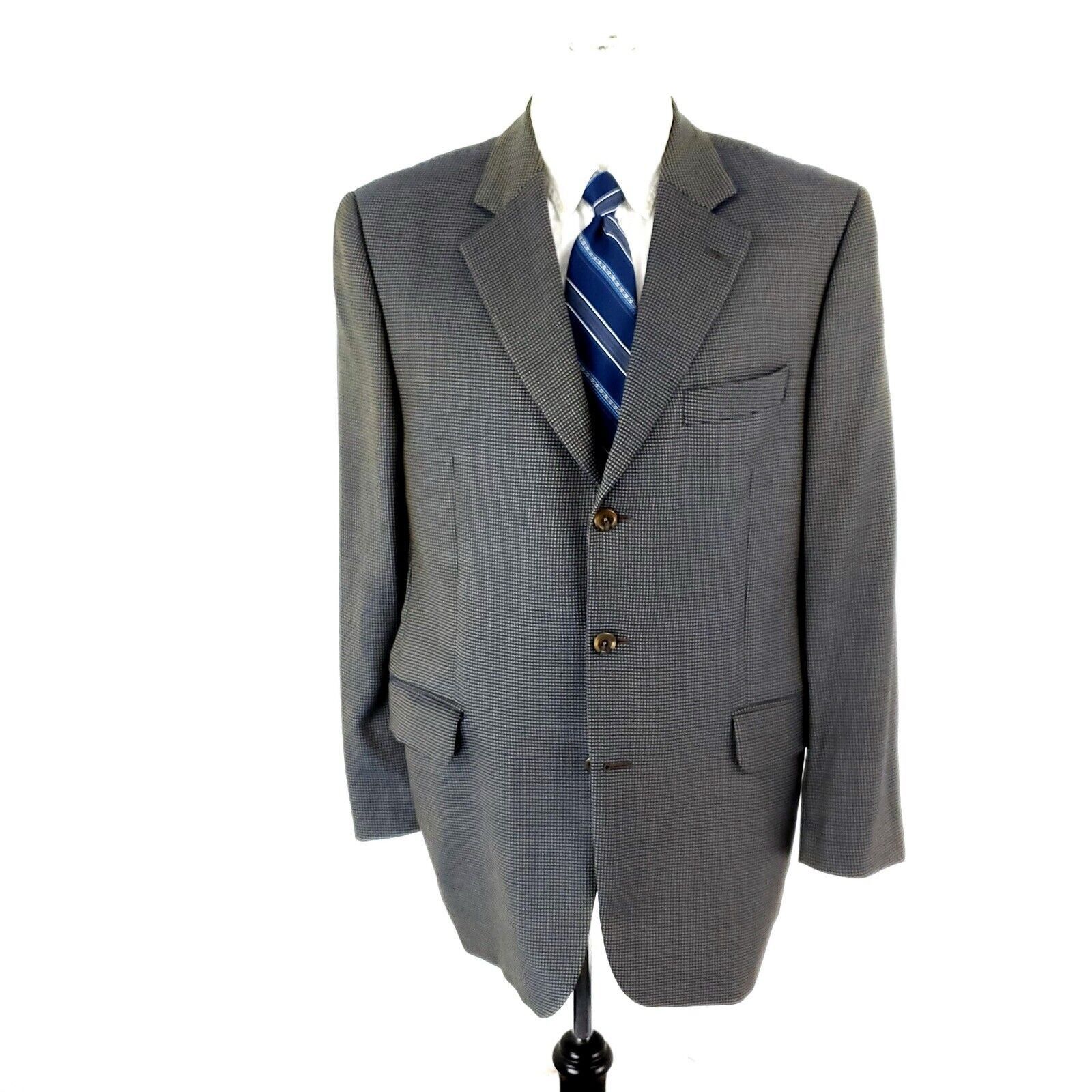 Jack Victor Jack Victor Lanzawood SPJ Wool 3 Button Sport Coat 42R Blue Size 42R - 3 Thumbnail