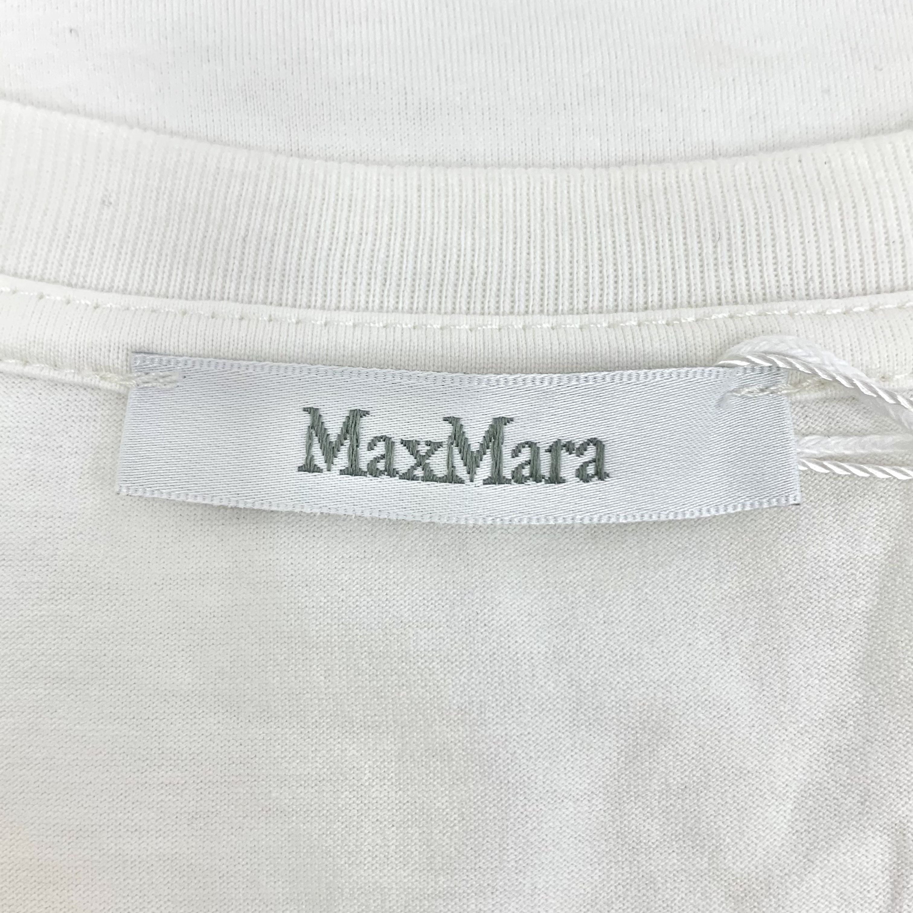 Max Mara Maxmara Pocket Letter & Animal Crystal T-Shirt White (M) Size M / US 6-8 / IT 42-44 - 5 Thumbnail