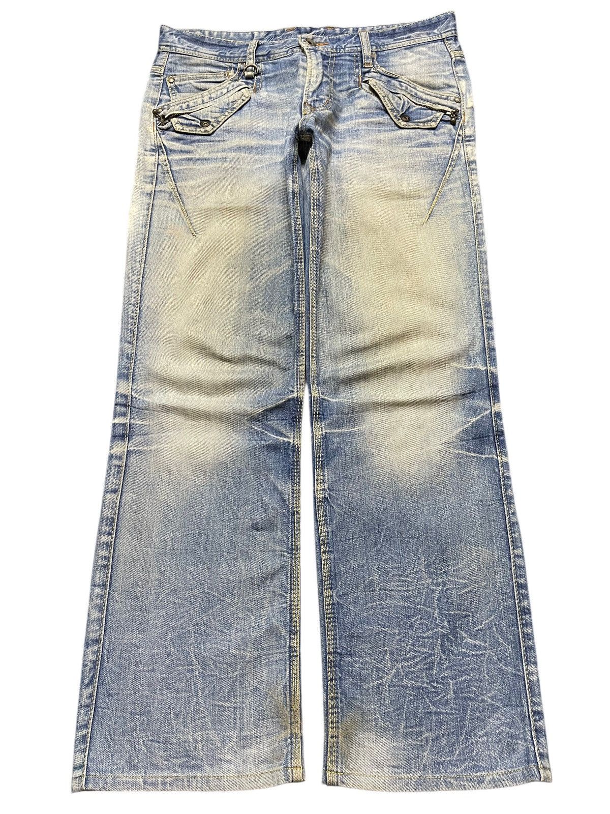 Nicole Club Vintage Nicole Club Mud Wash Faded Whisker Style Loose Jeans Size US 32 / EU 48 - 1 Thumbnail