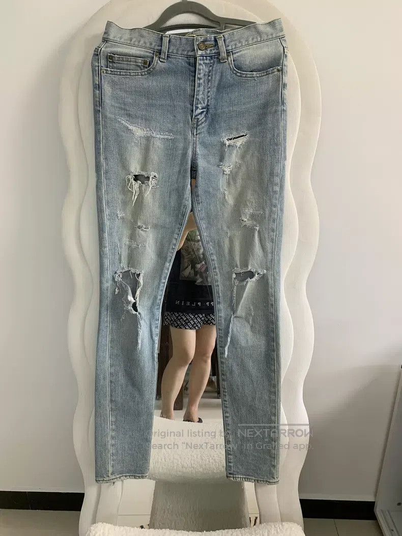 Saint Laurent Paris Saint Laurent Paris Heavily destroyed jeans Size 28" / US 6 / IT 42 - 3 Thumbnail