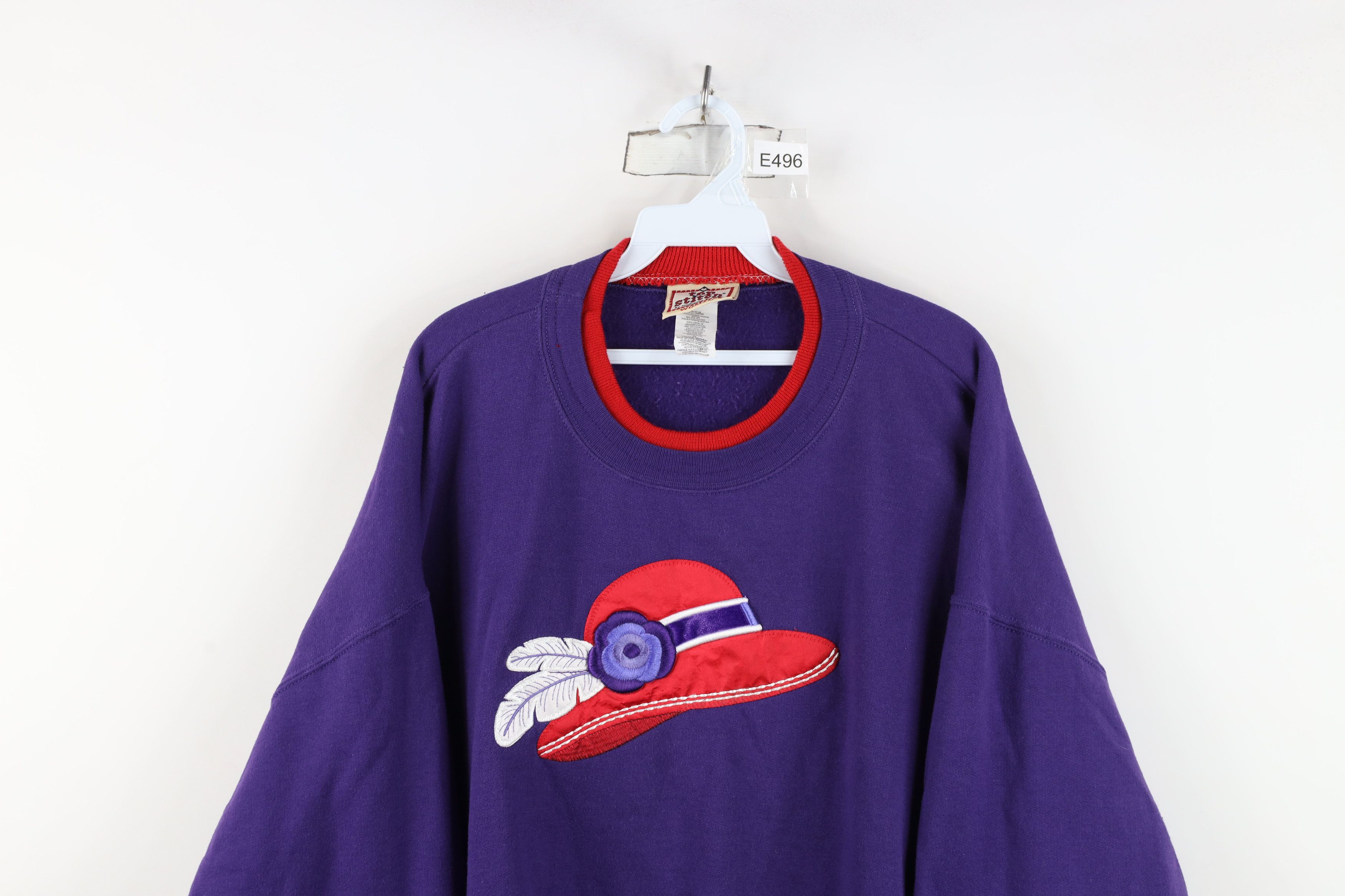 Vintage Vintage 90s Streetwear Head Layered Sweatshirt Purple Size XXL / US 16-18 / IT 52-54 - 2 Thumbnail