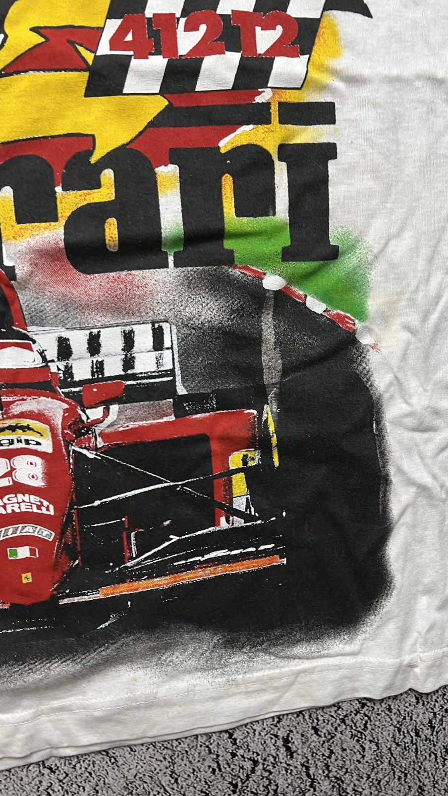 Ferrari VTG 90’s Ferrari G.Berger 412 T2 overprinted AGIP t shirt Size US XXL / EU 58 / 5 - 5 Thumbnail