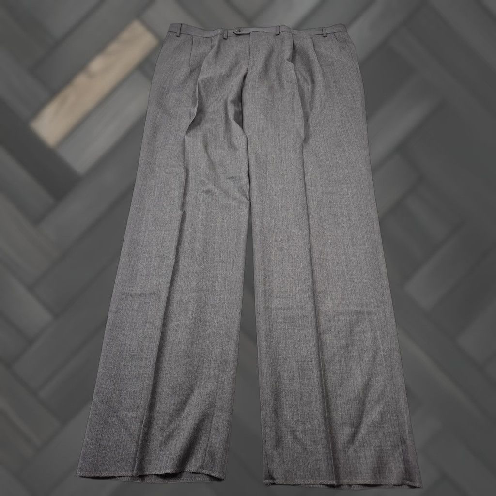Ralph Lauren VINTAGE Lauren Ralph Lauren Dress Pants Mens 46x36 Gray Wool Pleated Unhemmed NWT Size US 30 / EU 46 - 1 Thumbnail