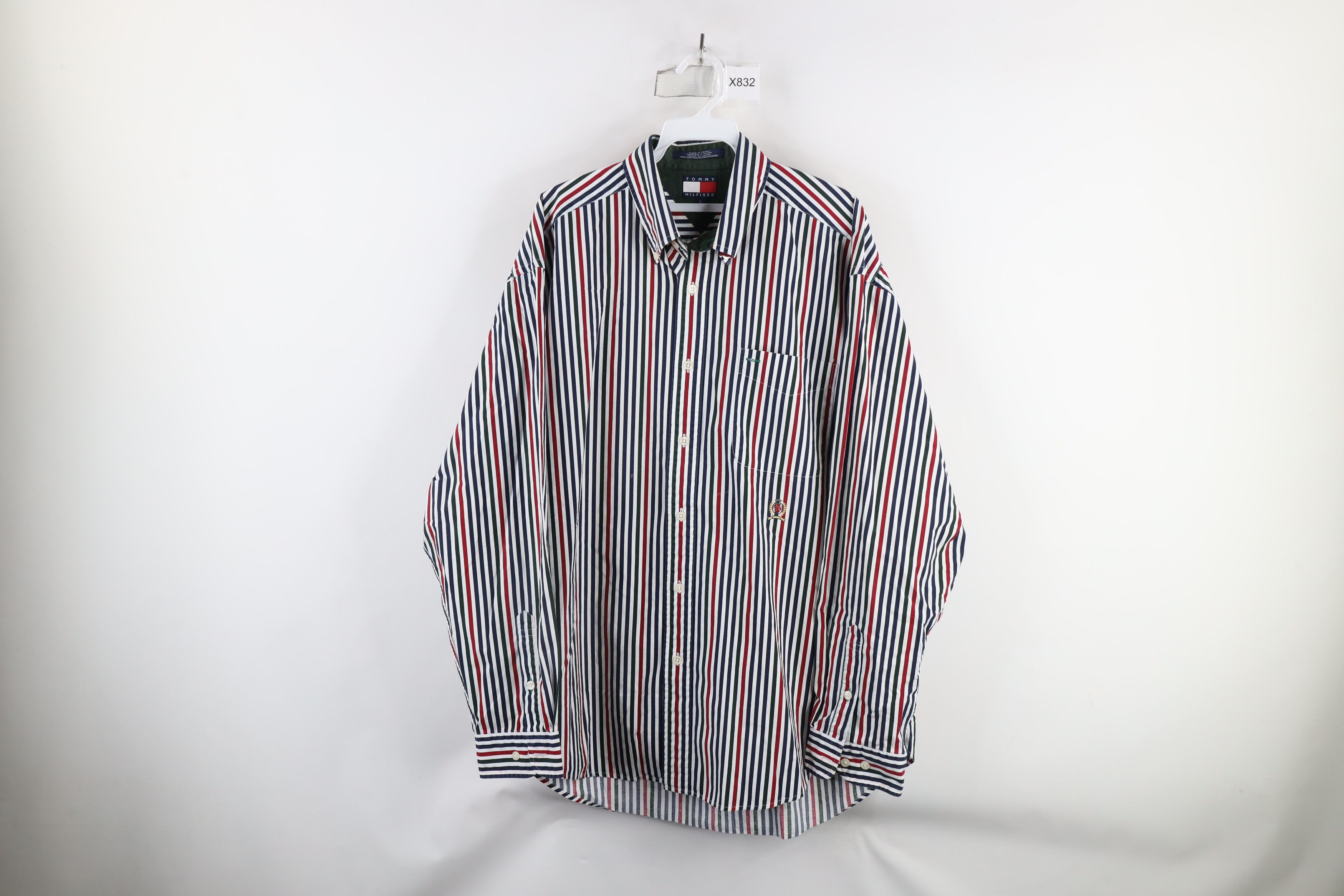Tommy Hilfiger × Vintage Vintage 90s Tommy Hilfiger Collared Button Down Shirt Size US L / EU 52-54 / 3 - 1 Thumbnail