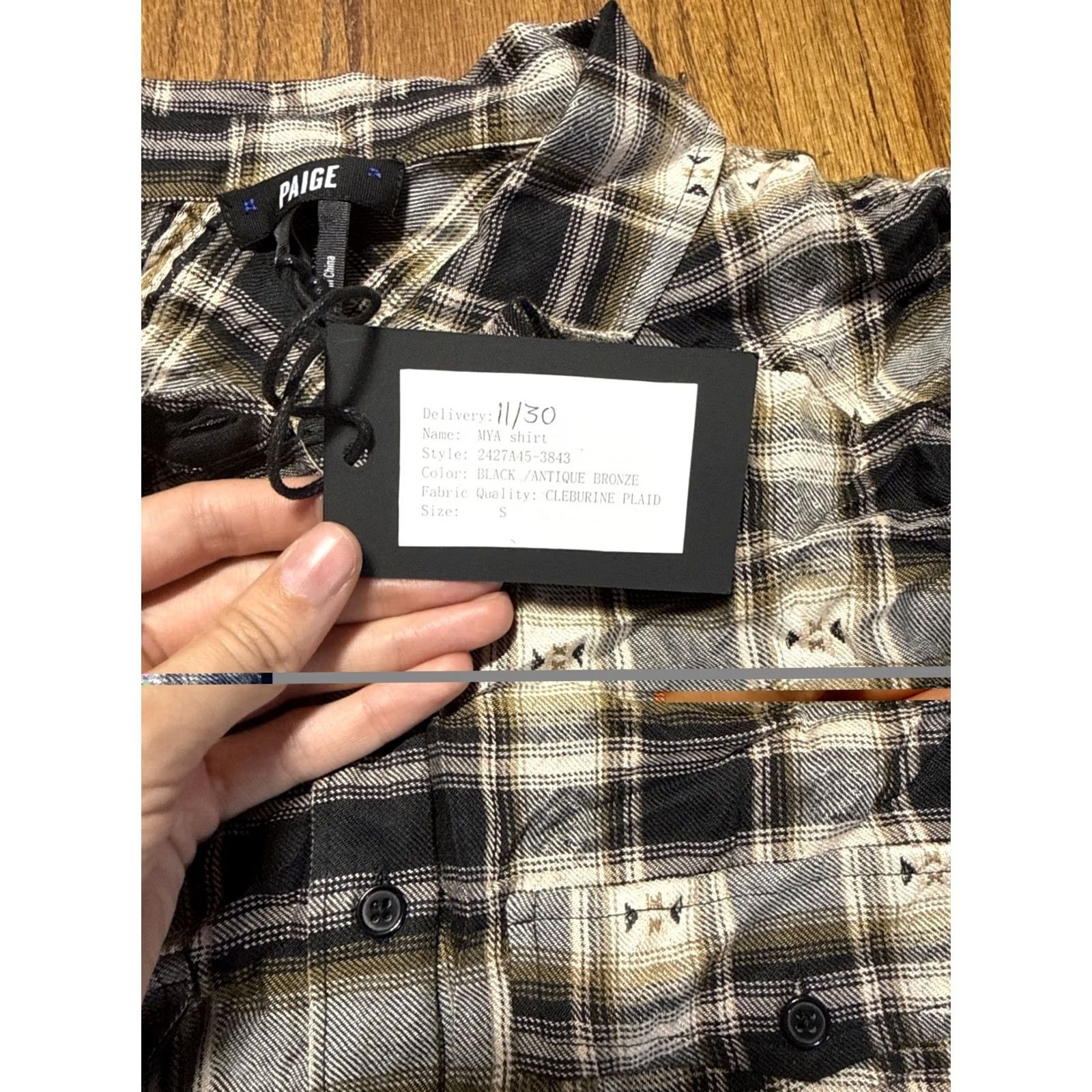Paige Paige Shirt Blouse S Womens Multicolor Plaid Long Sleeve Tie C21 Size S / US 4 / IT 40 - 3 Thumbnail