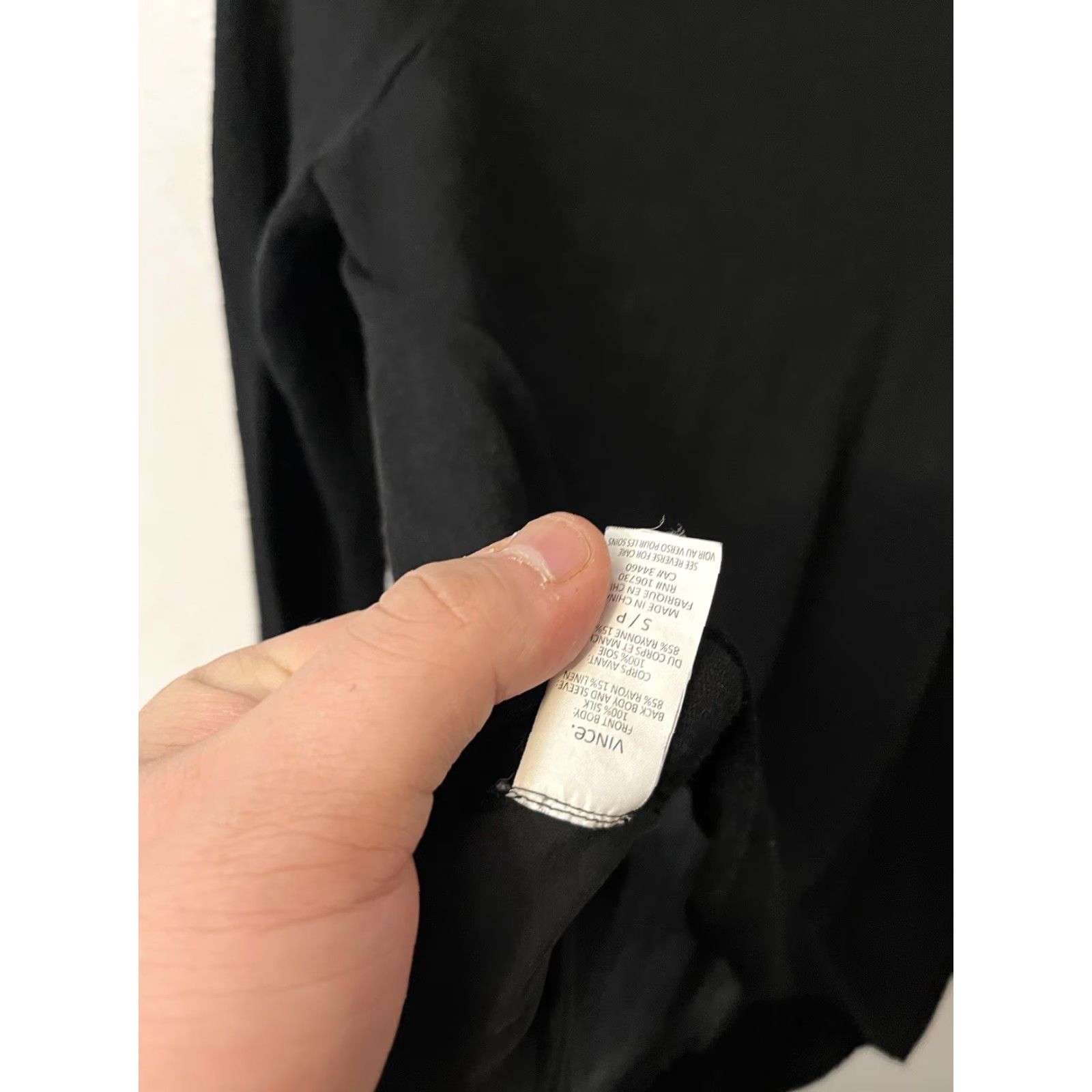 Vince Vince Top Jersey Long Sleeve Scoop Neck Black Small Women Size S / US 4 / IT 40 - 4 Thumbnail