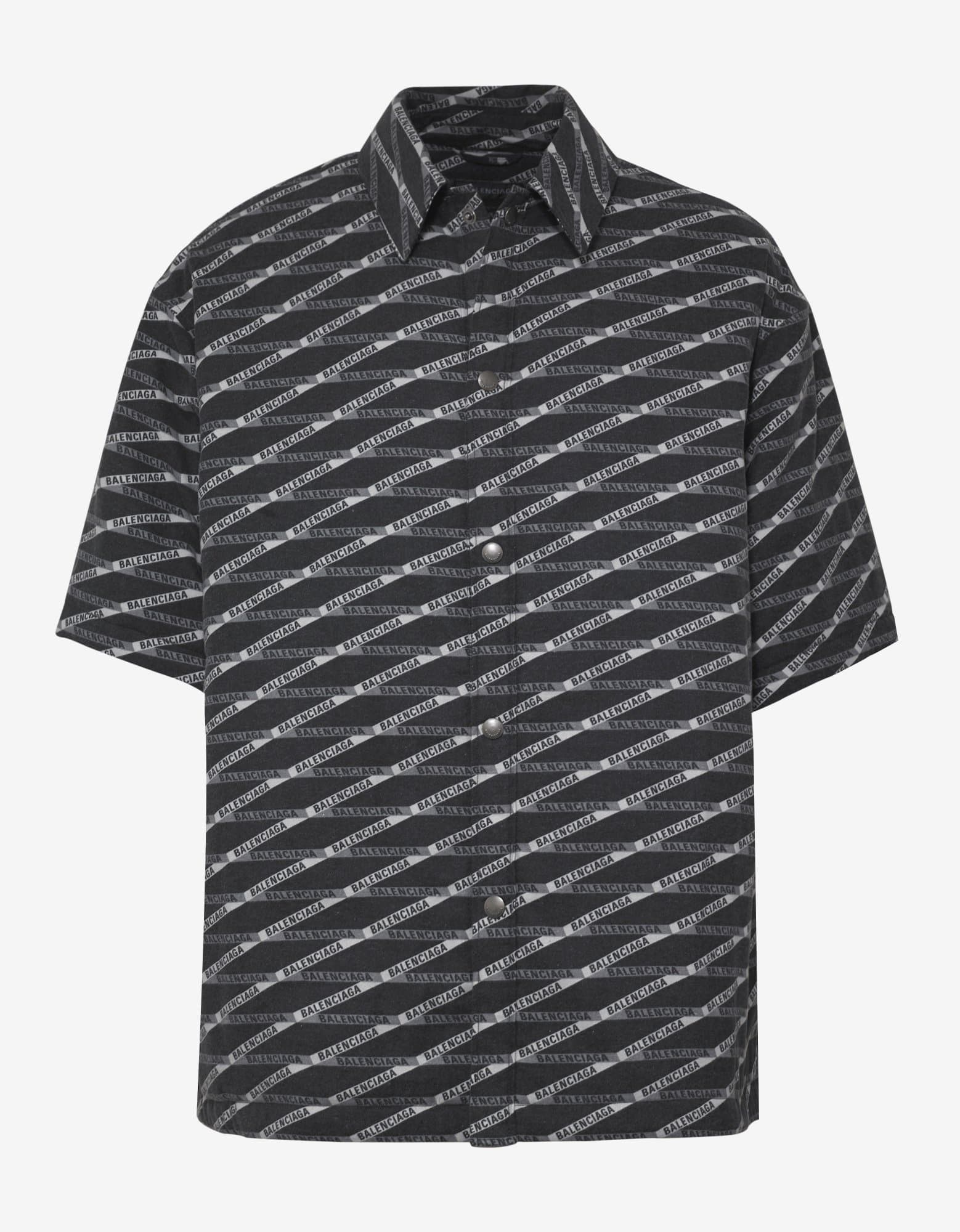 Balenciaga Balenciaga All-Over Logo Print Padded Shirt - SS19 SIZE 48 Size US M / EU 48-50 / 2 - 1 Thumbnail