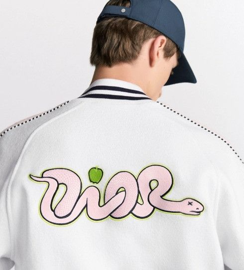 Dior × Kaws o1w1db11025 513J405 Varsity Jacket in White Size US M / EU 48-50 / 2 - 5 Thumbnail