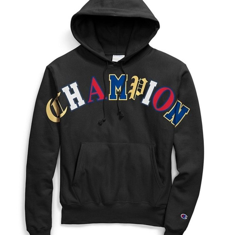 Champion Champion Old English Patchwork Hoodie Sweatshirt Pullover Size US XL / EU 56 / 4 - 2 Thumbnail