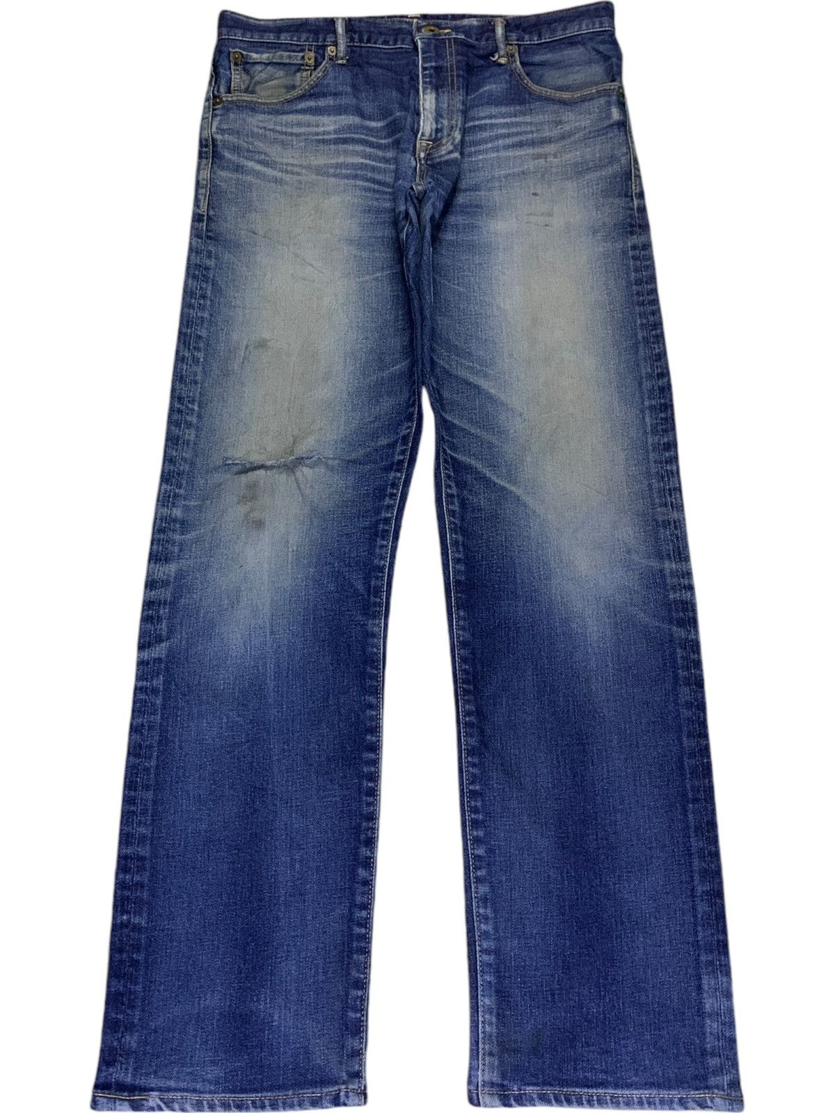 Japan Blue Vintage Japanese Japan Blue Mud Wash Distress Slim Fit Jeans Size US 32 / EU 48 - 1 Thumbnail