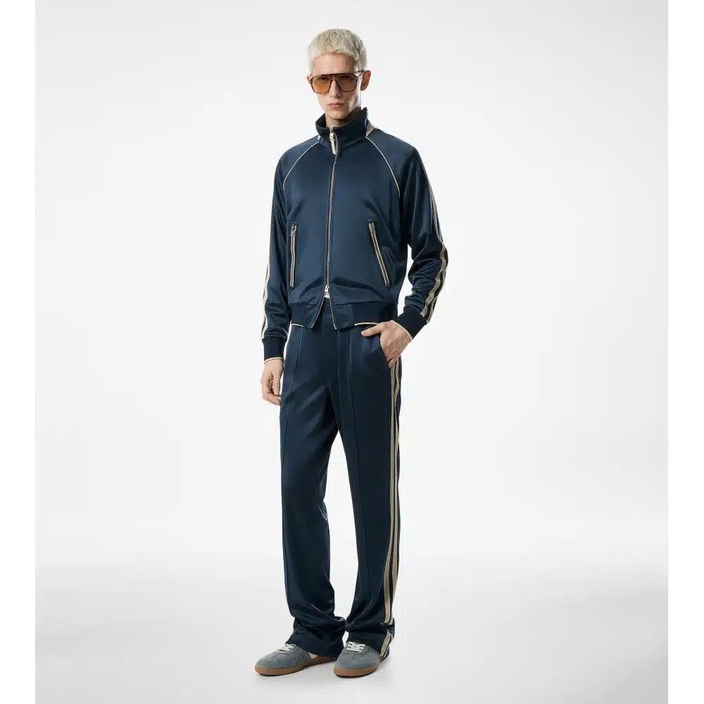 Tom Ford o1loc1c0326 JZL020 Contrast Side Stripe Jacket in Blue Size US M / EU 48-50 / 2 - 3 Thumbnail