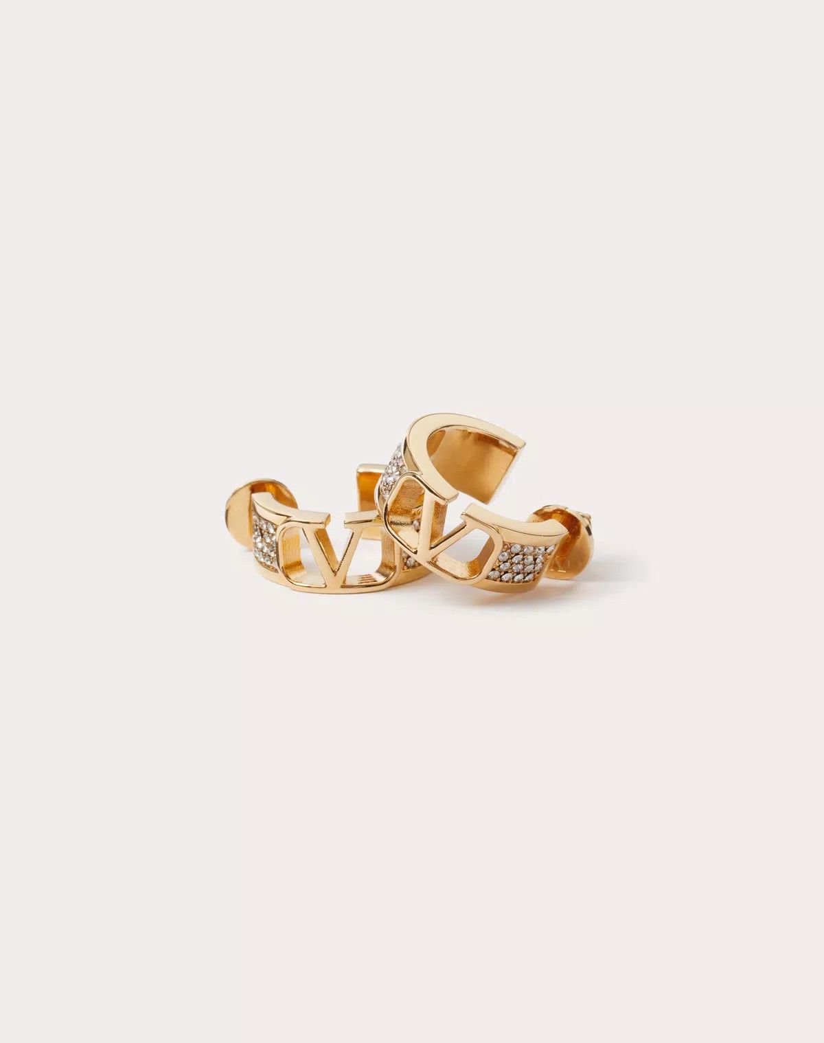 Valentino o1s1wg110625 Size: OS/Metal And Swarovski Earrings in Golden Size ONE SIZE - 2 Thumbnail