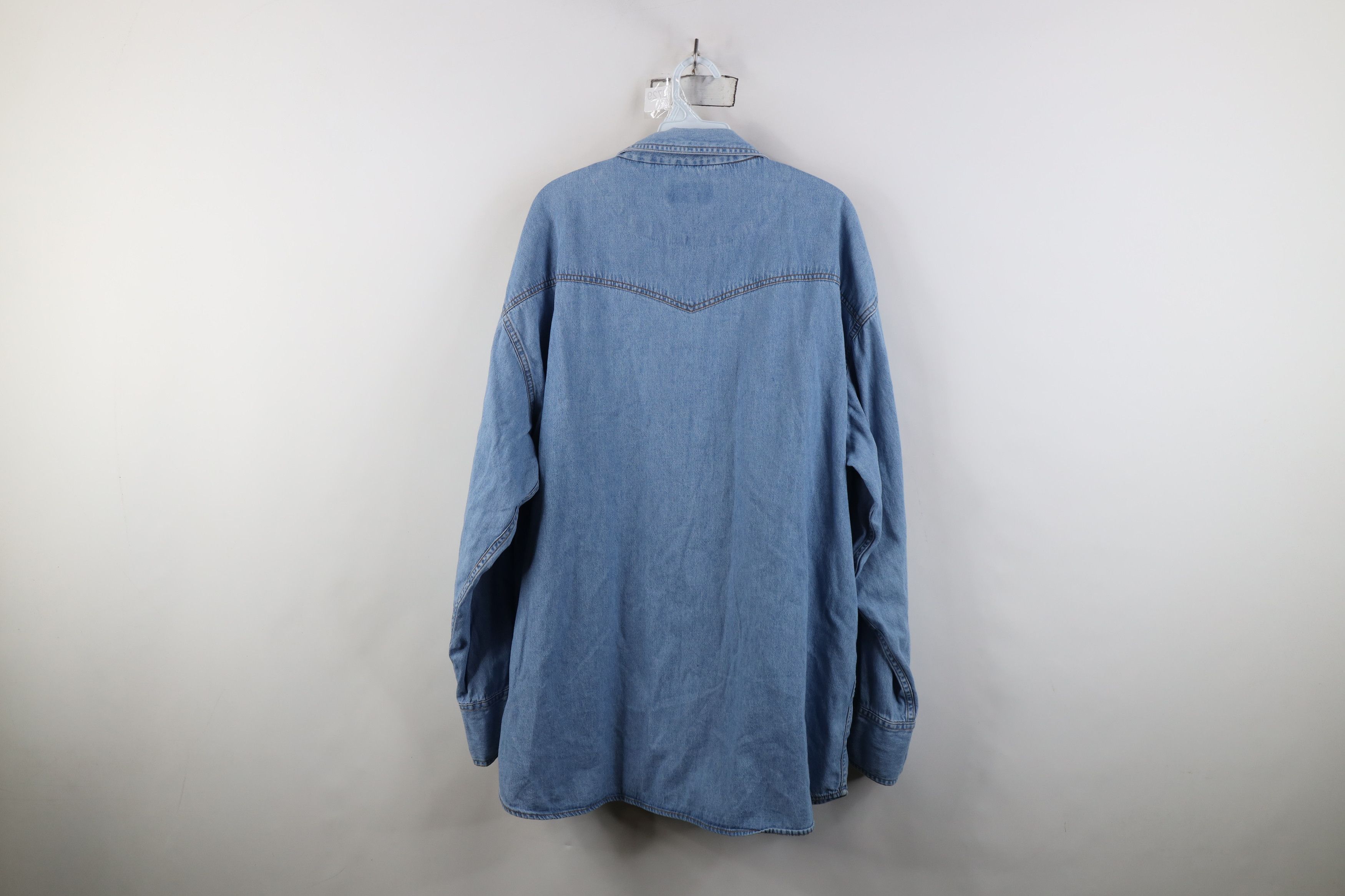 Vintage Vintage 90s Streetwear Cowboy Denim Snap Button Shirt Blue Size US XL / EU 56 / 4 - 11 Thumbnail