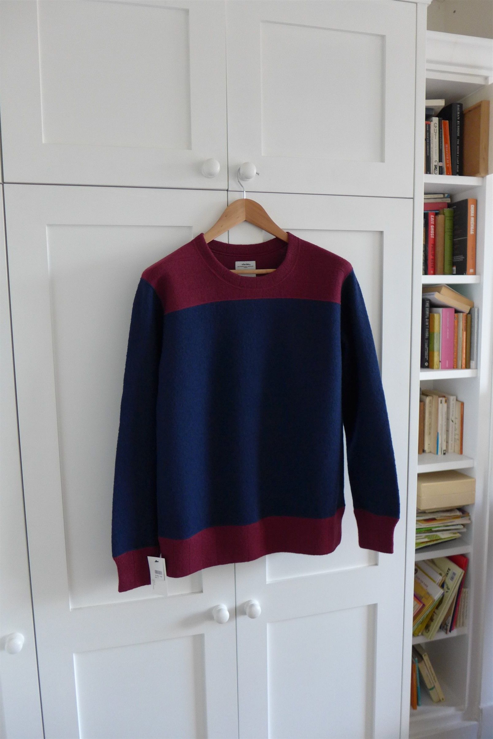 Visvim Isles Knit Prime Sweater - Navy & Merlot Wool