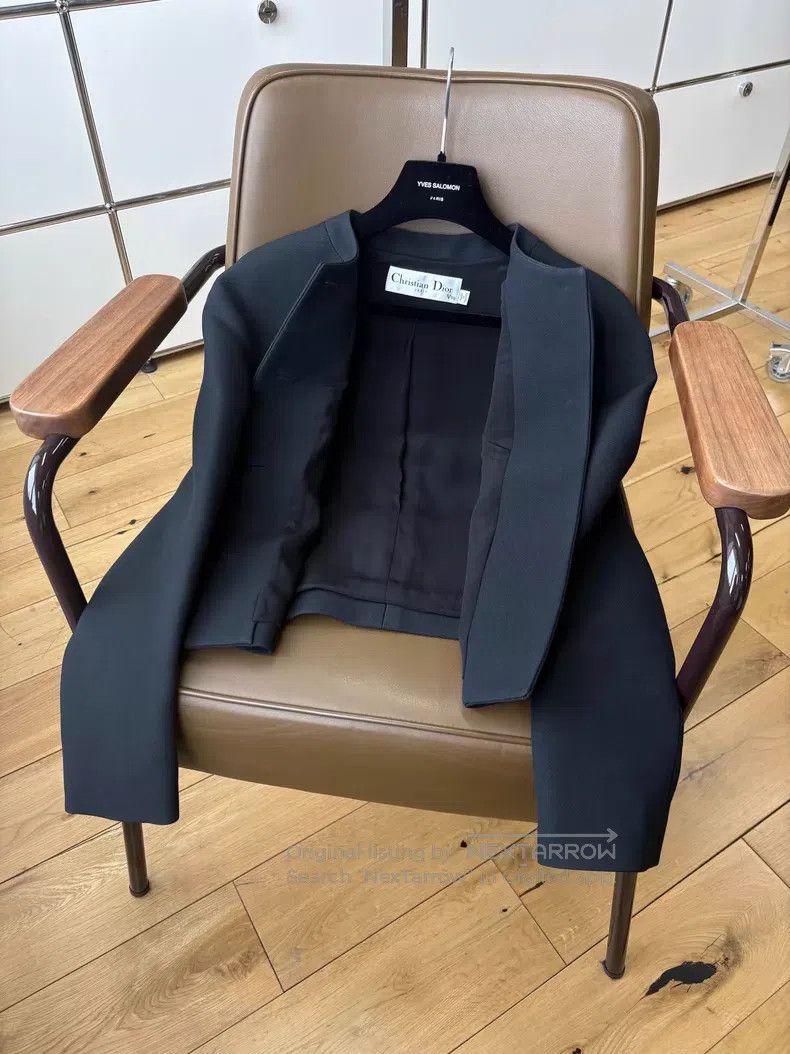 Dior Dior Show black wool silk round collar simple temperament Size XXS / US 00 / IT 34 - 4 Thumbnail