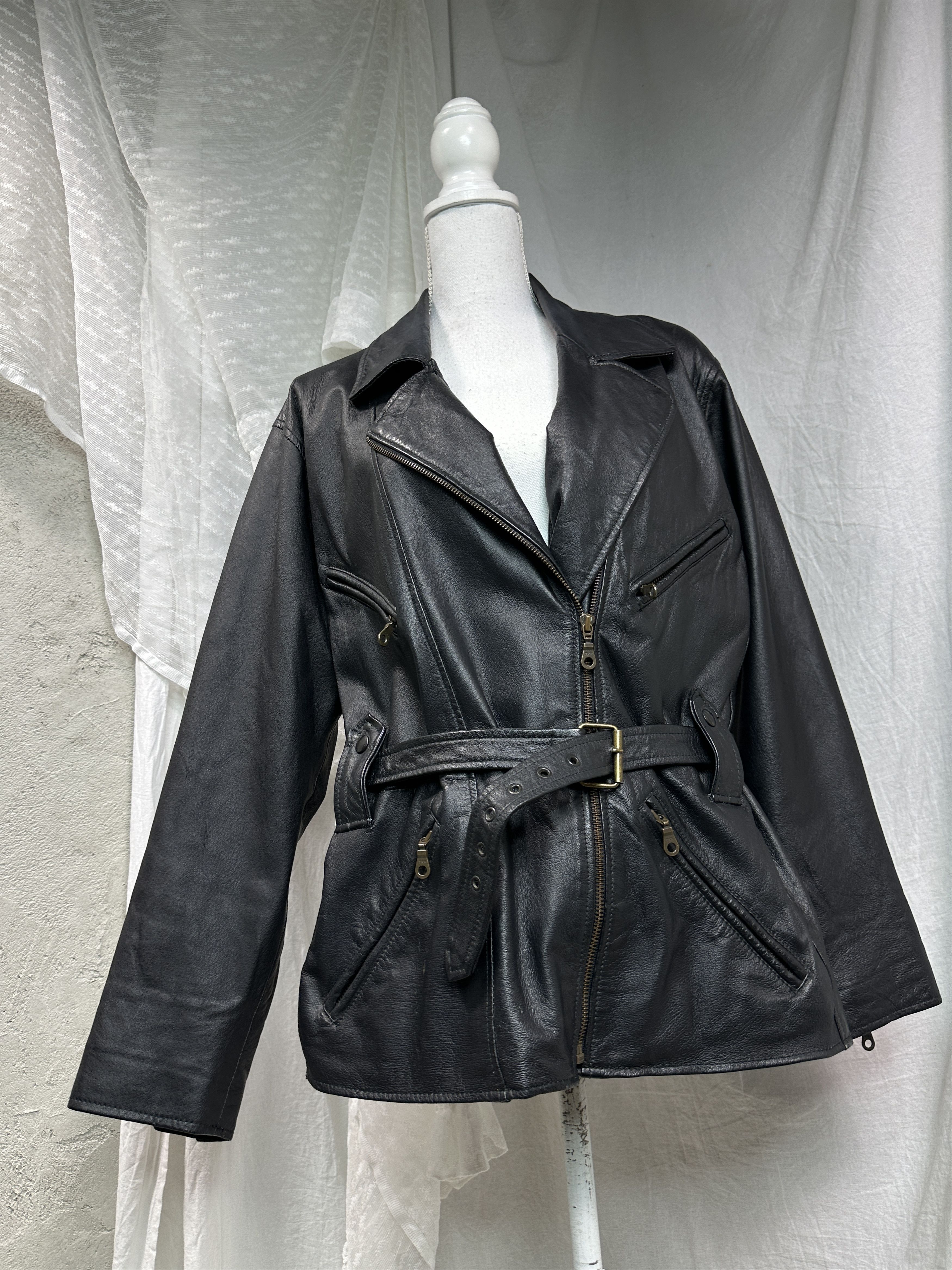 Vintage Vintage Avant Garde Leather Grunge Biker Moto Jacket Y2K Size US L / EU 52-54 / 3 - 1 Thumbnail