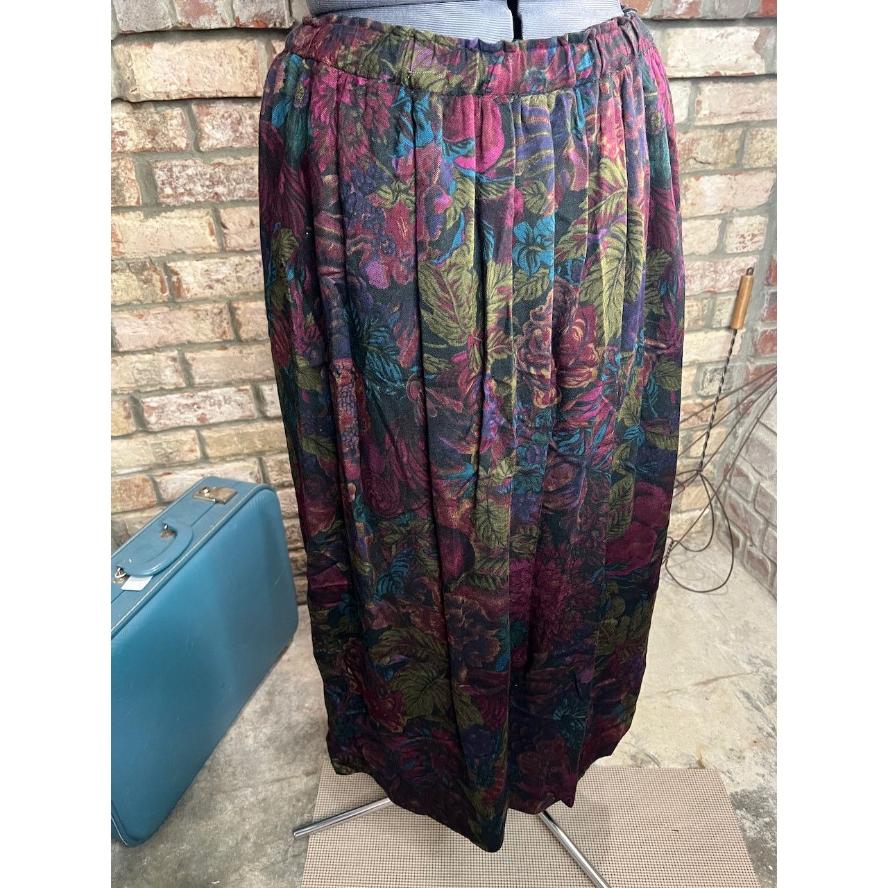 Vintage suit blazer swing skirt floral purple pink green Size XXL / US 16-18 / IT 52-54 - 4 Thumbnail