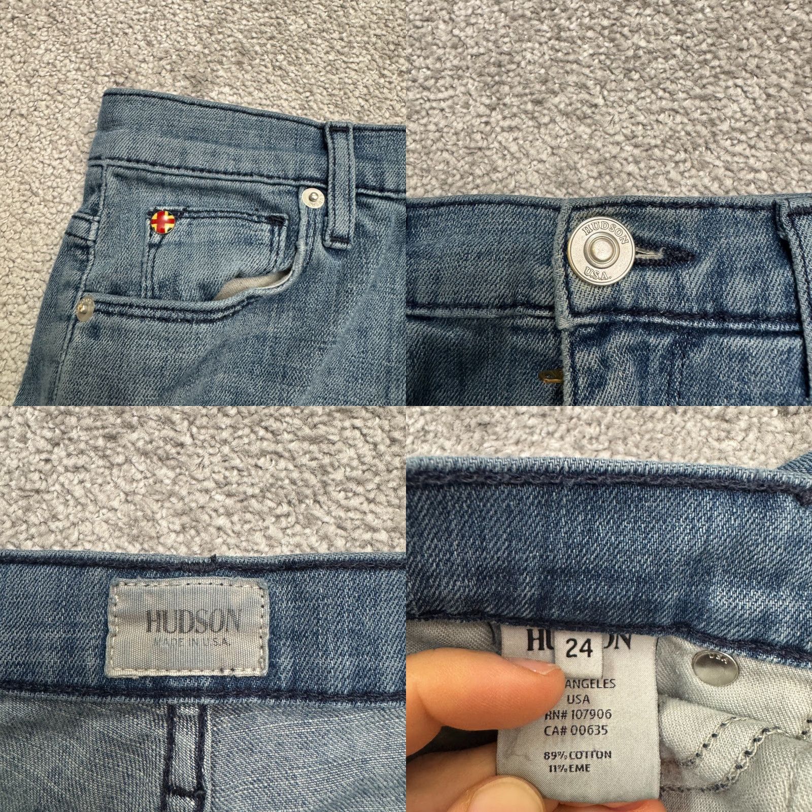 Hudson HUDSON Jeans Low Rise Skinny Denim - Women - 24 - Blue Paint Splatter - Stretch - 5-Pocket - Casual City Streetwear Size 42" / US 20 - 8 Thumbnail