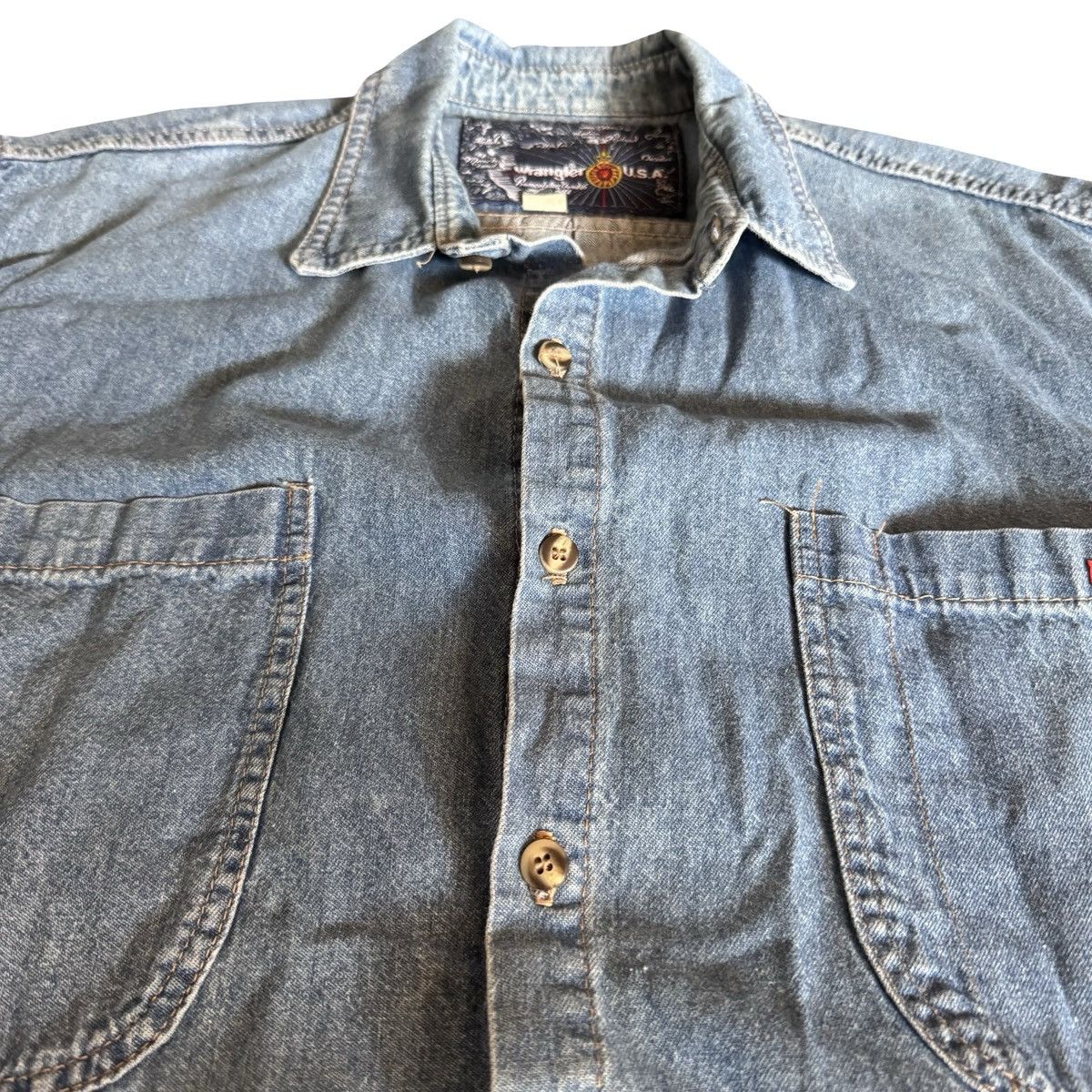 Wrangler Vintage Wrangler Men’s Denim Button-Up Shirt - Size XL Size US XL / EU 56 / 4 - 5 Thumbnail
