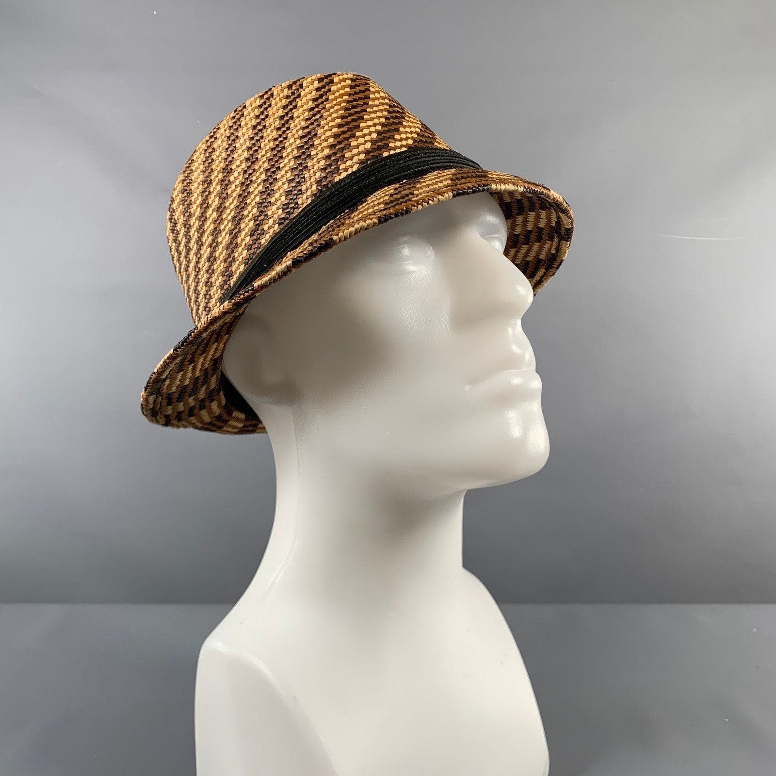 Other MAKINS Brown Beige Woven Straw Hats Size ONE SIZE - 1 Thumbnail