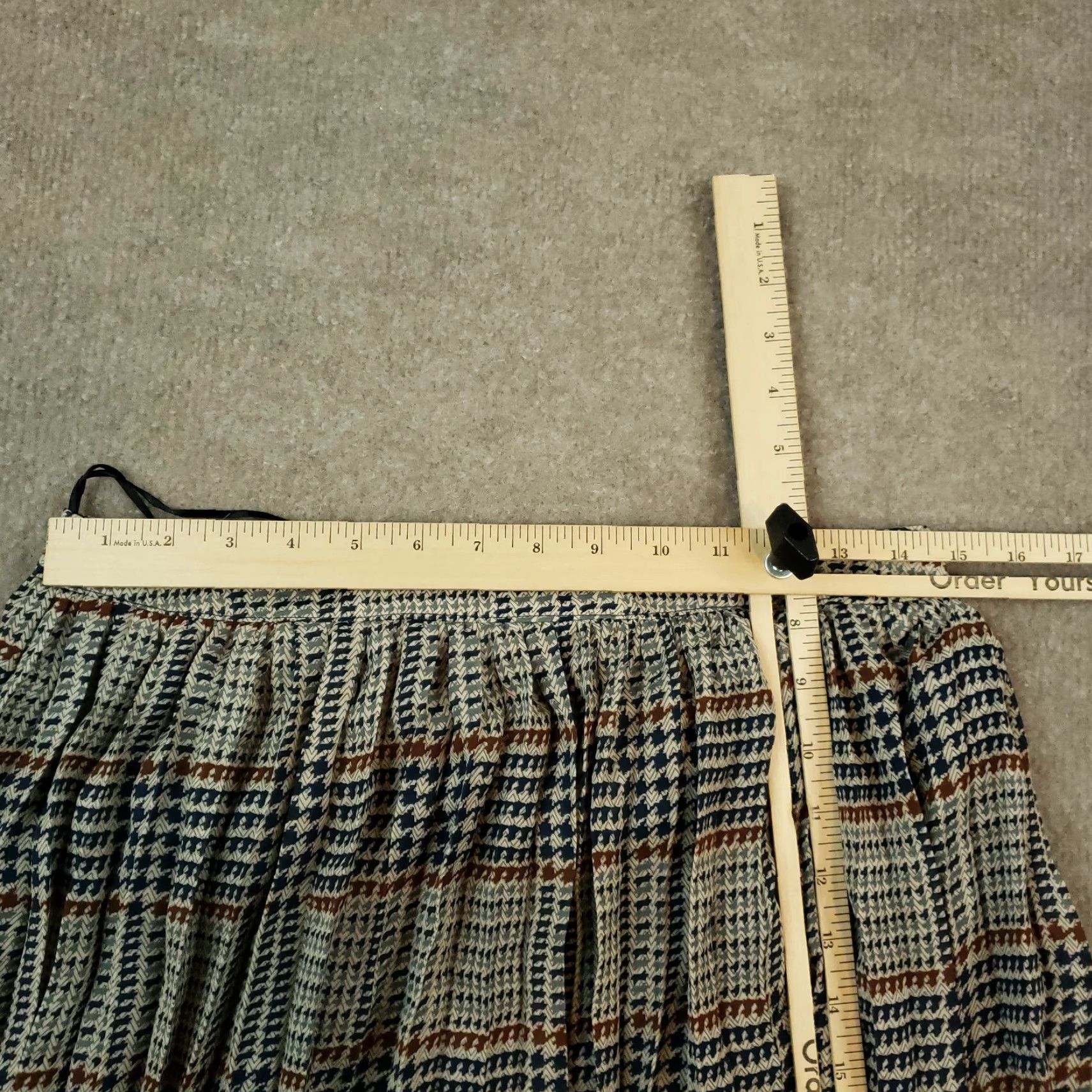 PrettyLittleThing PRETTYLITTLETHING Geometric Skirt Womens Size 12 Gray Blue Midi Lined Casual Size 34" / US 12 / IT 48 - 5 Thumbnail