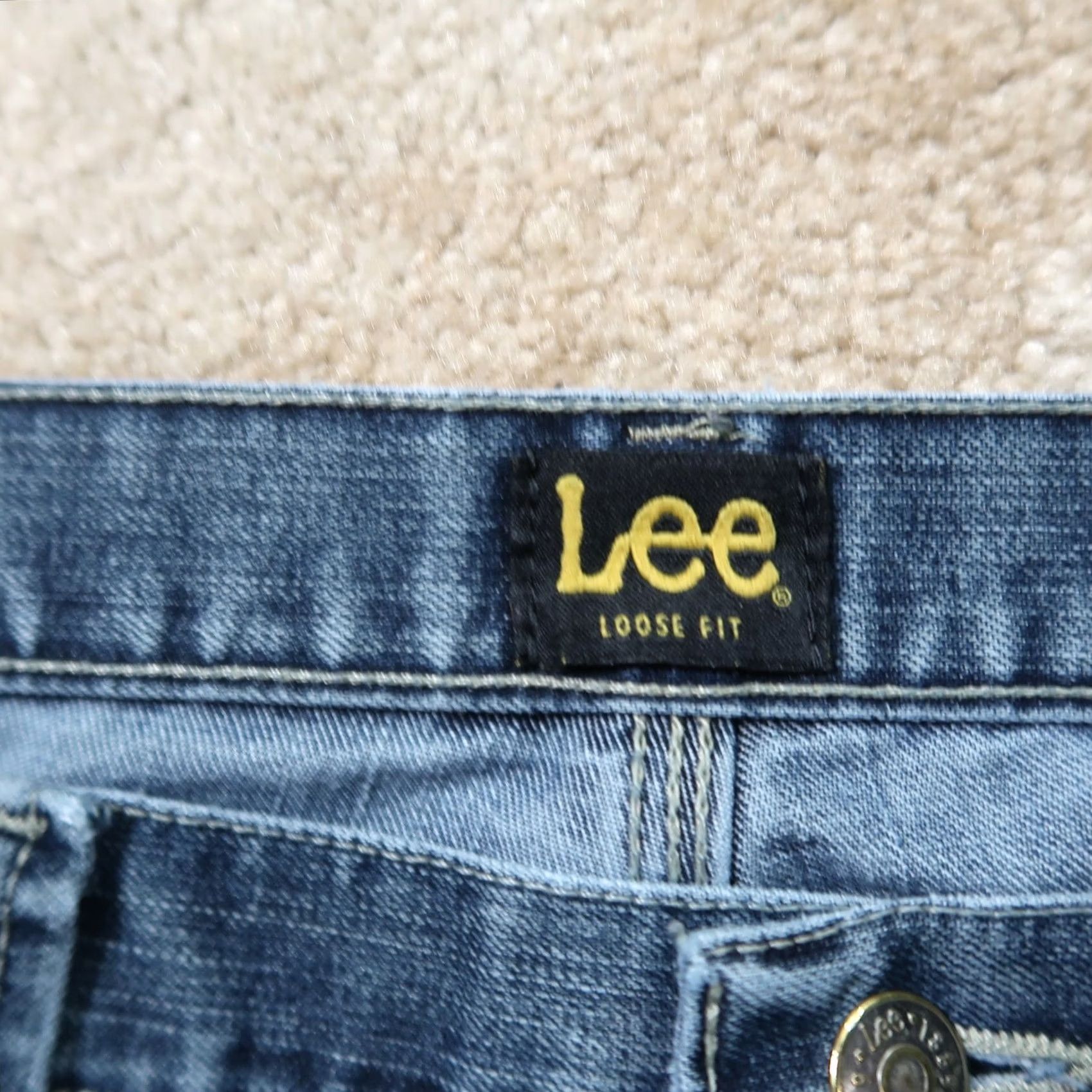 Lee Lee Carpenter Jeans Men 36x34 Distressed Denim Straight 5-Pocket Relaxed Blue Vintage? No Size US 36 / EU 52 - 5 Thumbnail
