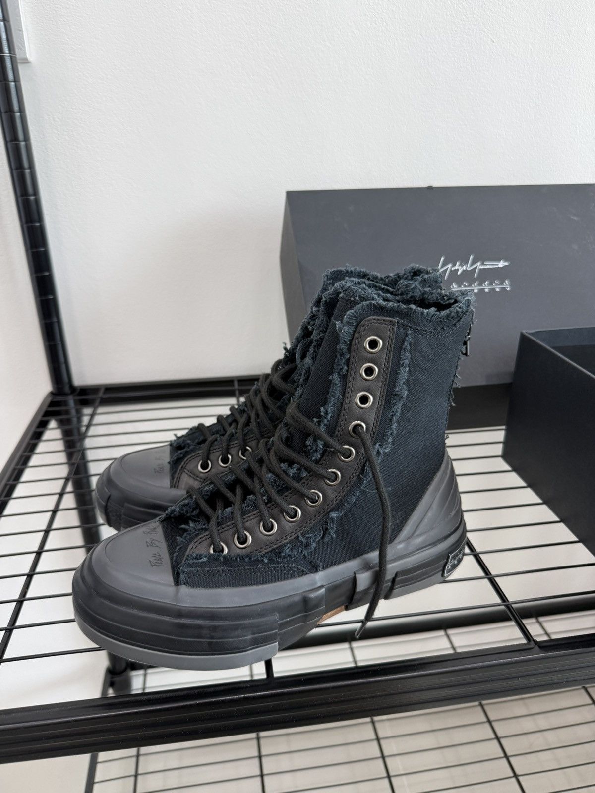 Yohji Yamamoto VESSEL×Yohji Yamamoto Wmns Patchwork Platform HighTopSneaker Size US 6 / IT 36 - 3 Thumbnail