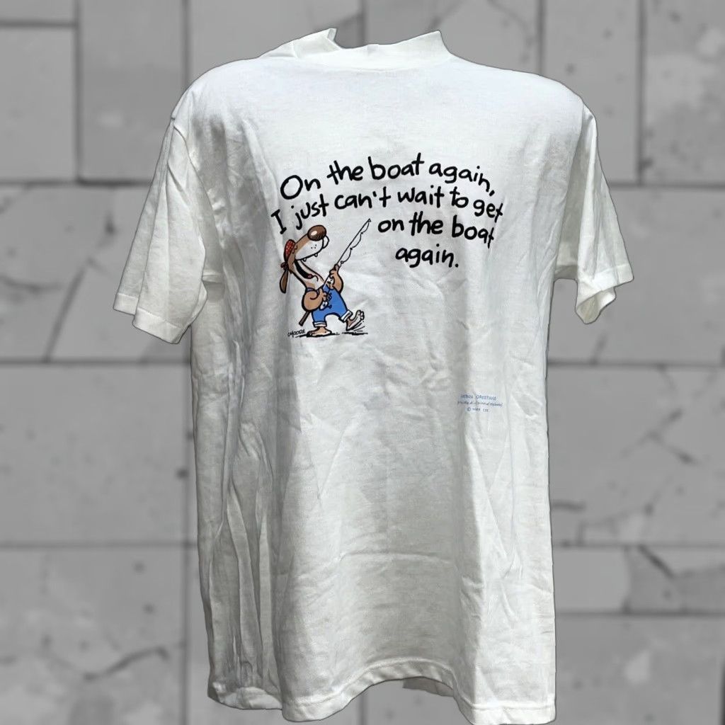 Ford VINTAGE Spring Ford Fishing Graphic T-Shirt Men’s Large White Single Stitch USA Size ONE SIZE - 1 Thumbnail