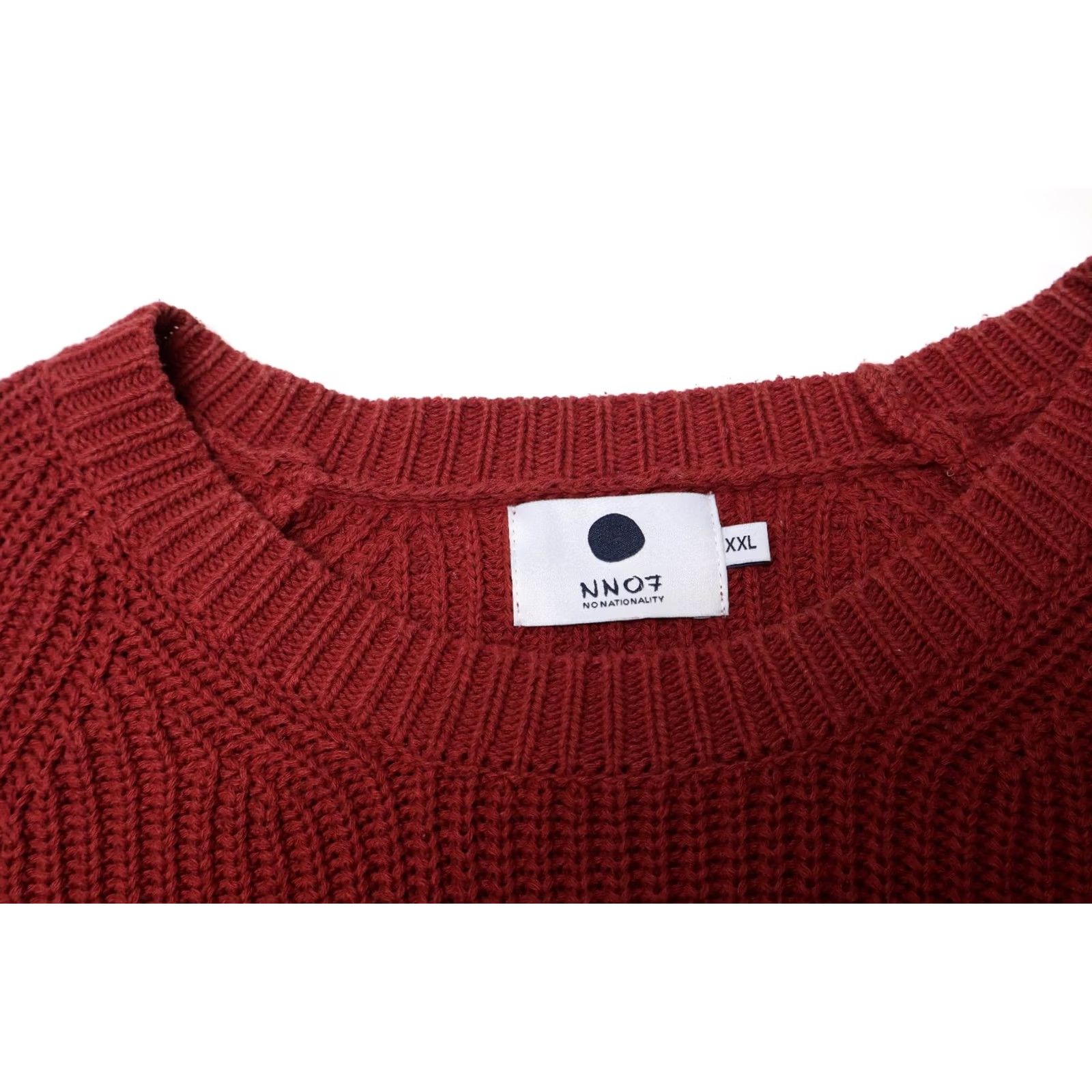 Vintage No Nationality NN.07 Jumper Men's 2XL Burgundy Stripe Crew Neck Silk Noil Blend Size US XXL / EU 58 / 5 - 7 Thumbnail