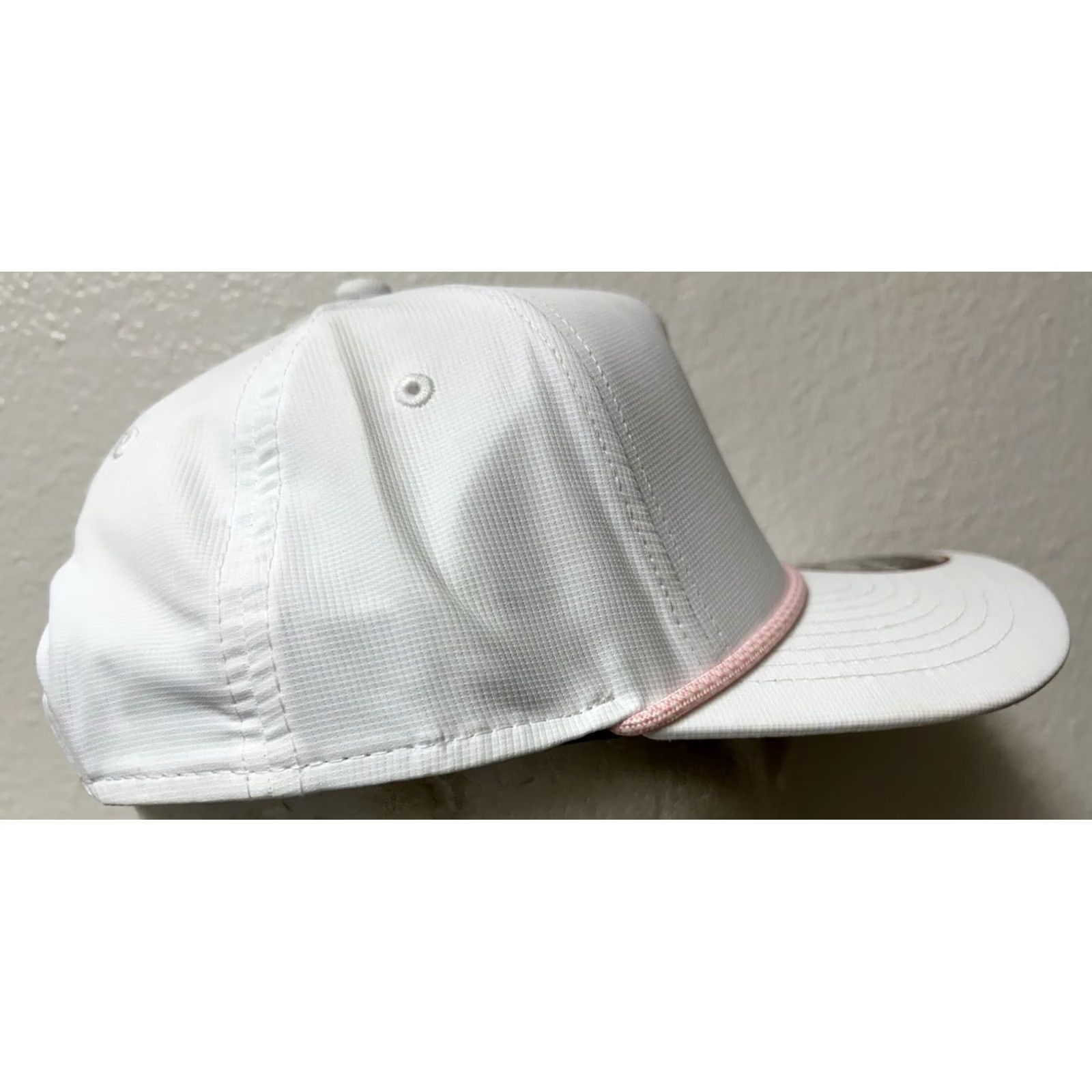 Vintage NWOT AD 40 Palm Trees Rope Snap Back Hat Cap White/Pink Small Fit UPF 50+ Womens Unisex Adults Hat Size ONE SIZE - 3 Thumbnail