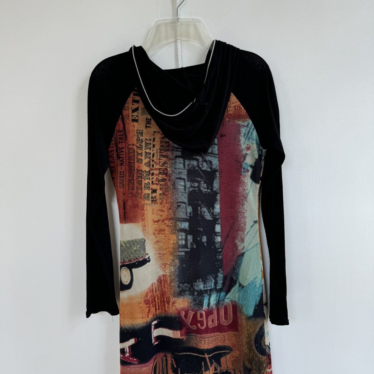 If Six Was Nine Cache Mesh Printed Hooded Maxi Dress Jean Paul Gaultier Size XS / US 0-2 / IT 36-38 - 8 Thumbnail