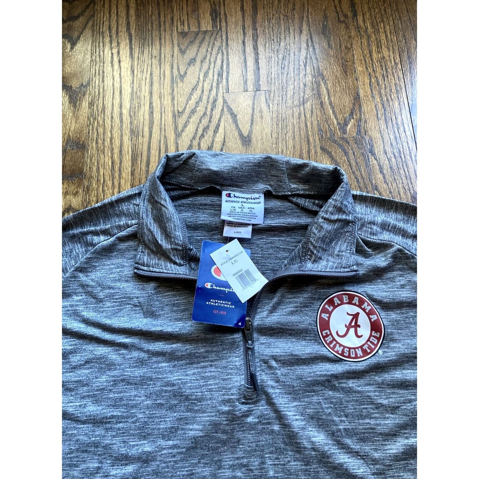 Champion CHAMPION Alabama Crimson Tide Performance Pullover Mens L 1/4 Zip Gray Size US L / EU 52-54 / 3 - 4 Thumbnail