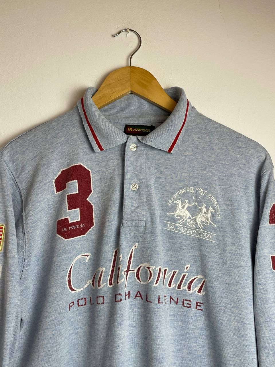 La Martina × Polo Ralph Lauren × Vintage La Martina Rugby Sweatshirt Vintage Center Pony RRL Styl Y2K Size US L / EU 52-54 / 3 - 2 Thumbnail