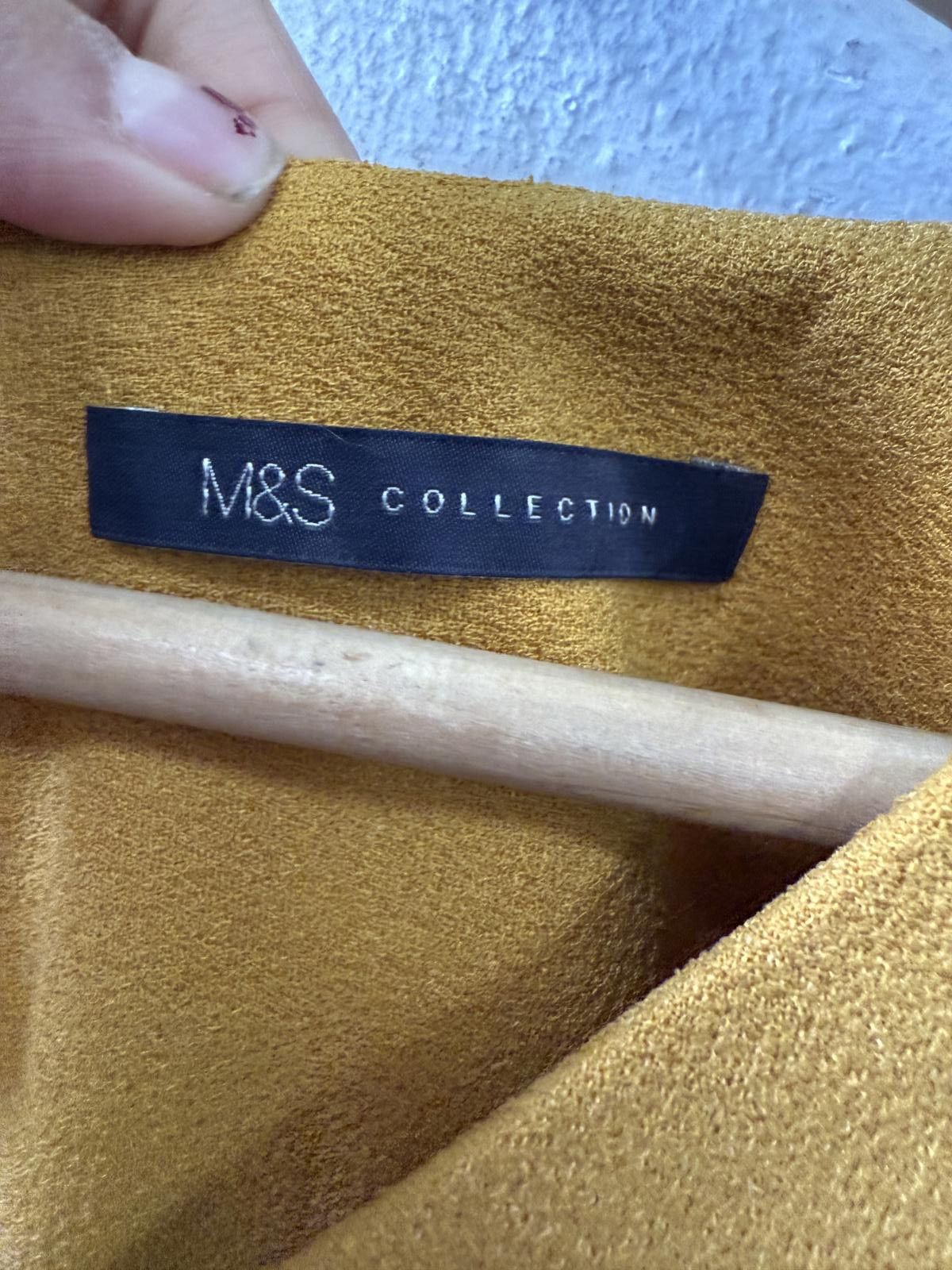 Designer M&S Collection Mustard Yellow Midi Dress Size M / US 6-8 / IT 42-44 - 3 Thumbnail