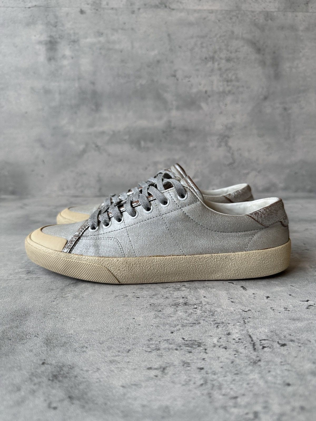 Saint Laurent Paris HEDI SLIMANE | SL/37 “METALLIC” COURT CLASSIC LOW TOP Size US 7 / EU 40 - 10 Thumbnail