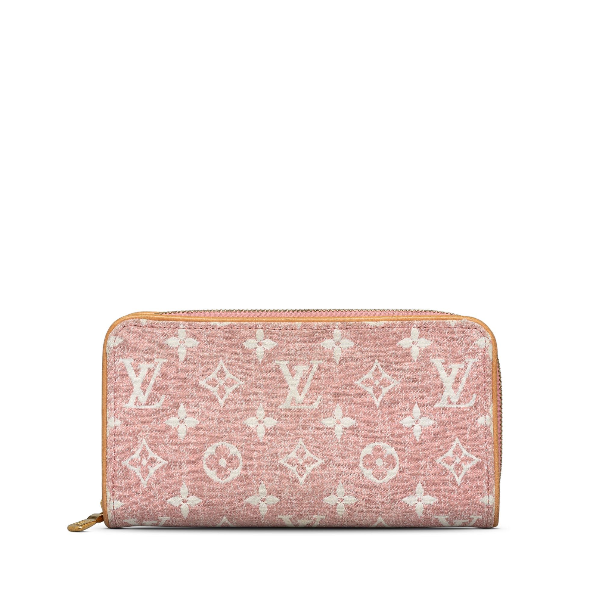 Louis Vuitton Louis Vuitton Monogram Denim Jacquard Zippy Wallet Pink Size ONE SIZE - 1 Thumbnail